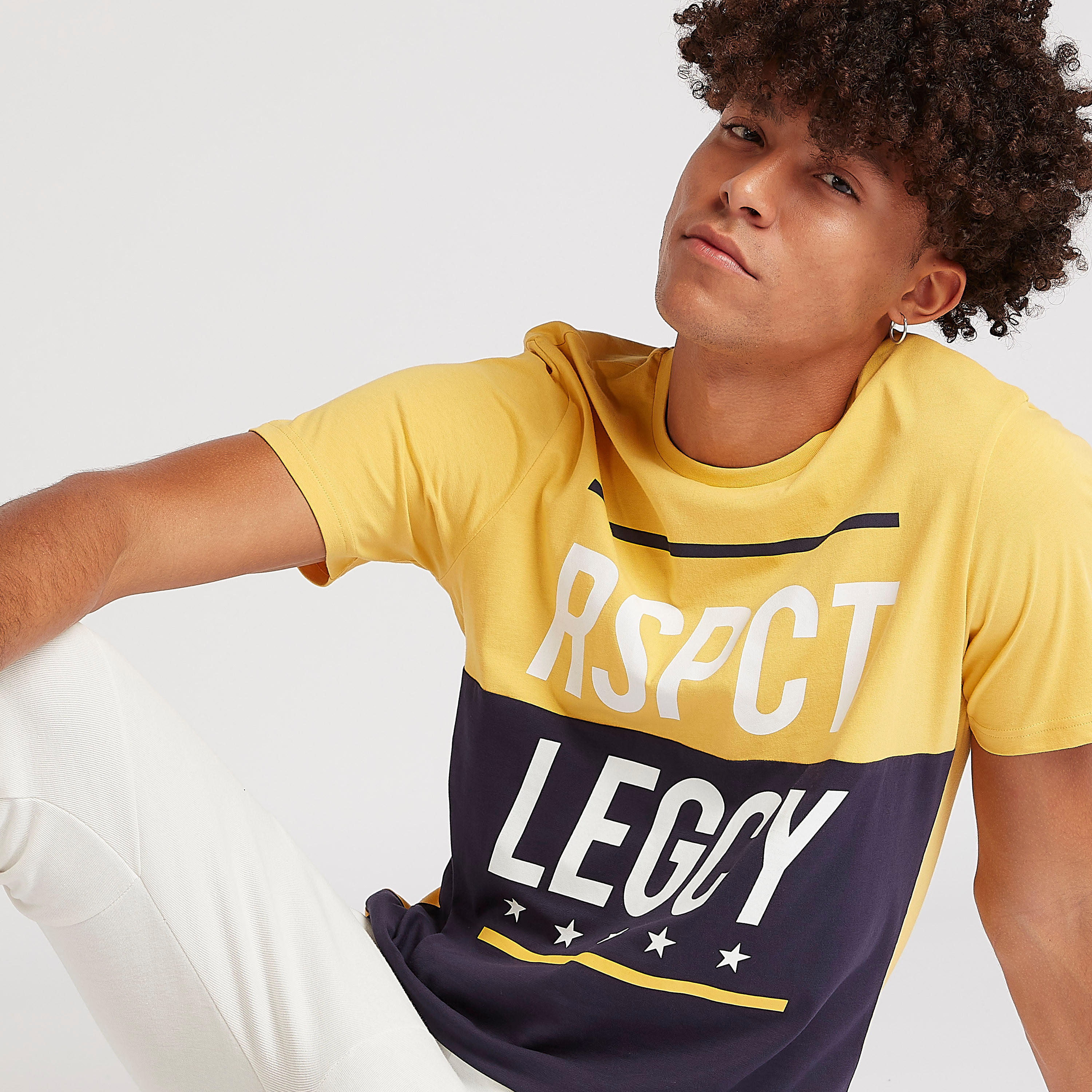Slogan Print T-shirt with Crew Neck and Short Sleeves-men-clothing-tshirtsandpolos-tshirts-image-1