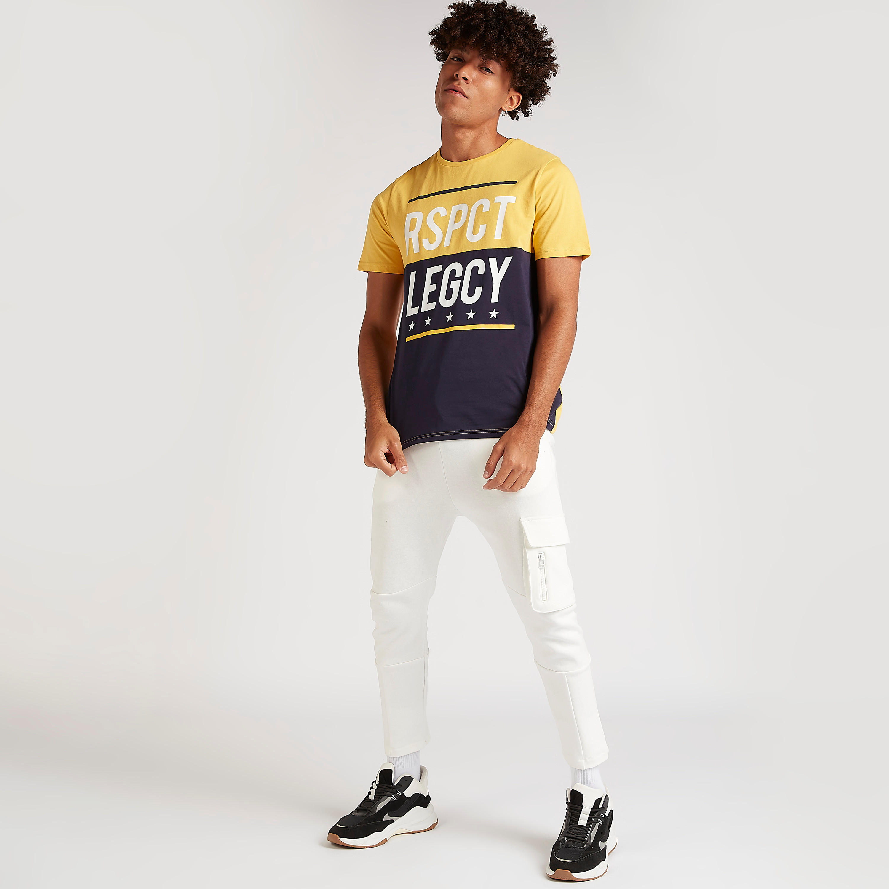 Slogan Print T-shirt with Crew Neck and Short Sleeves-men-clothing-tshirtsandpolos-tshirts-image-2