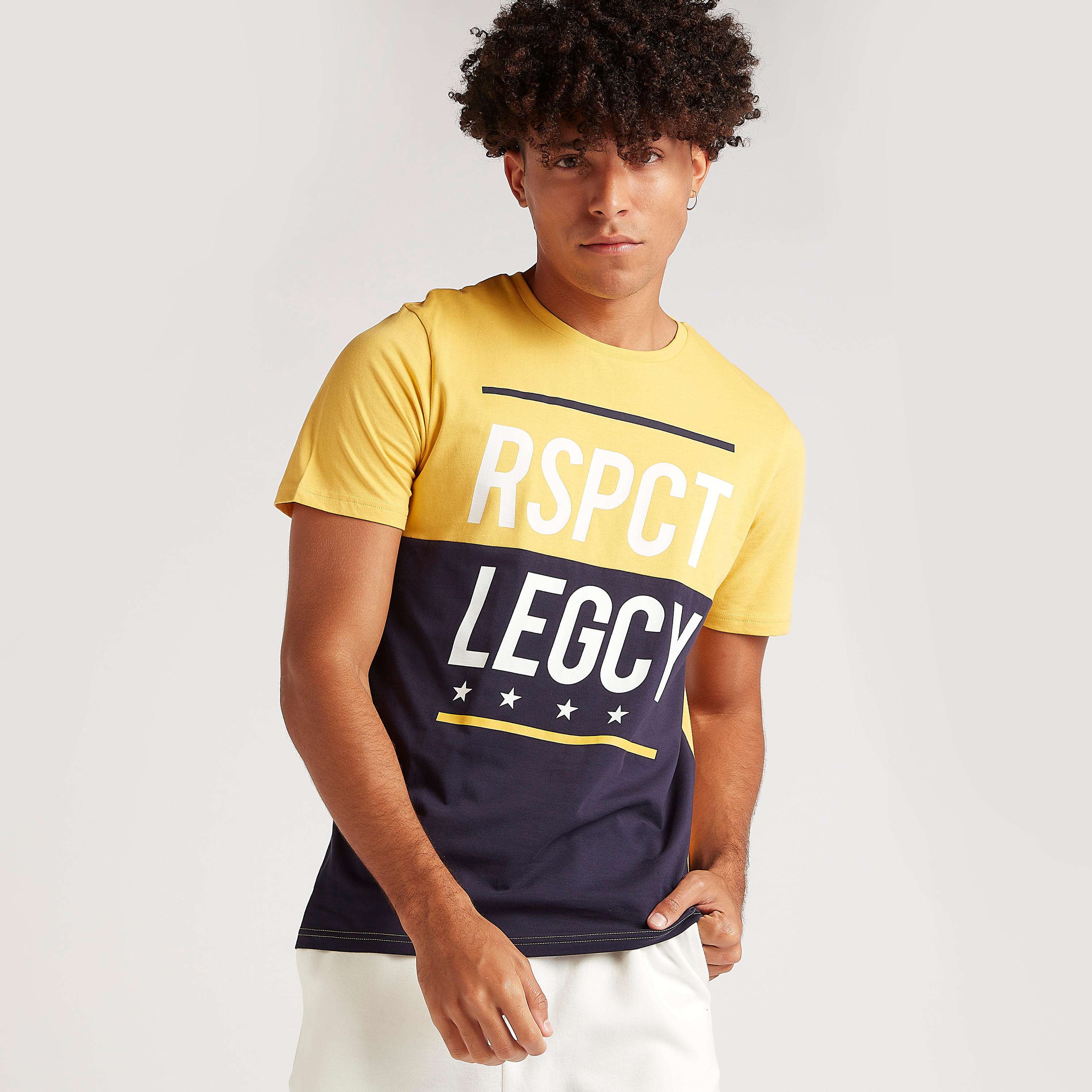 Slogan Print T-shirt with Crew Neck and Short Sleeves-men-clothing-tshirtsandpolos-tshirts-image-4