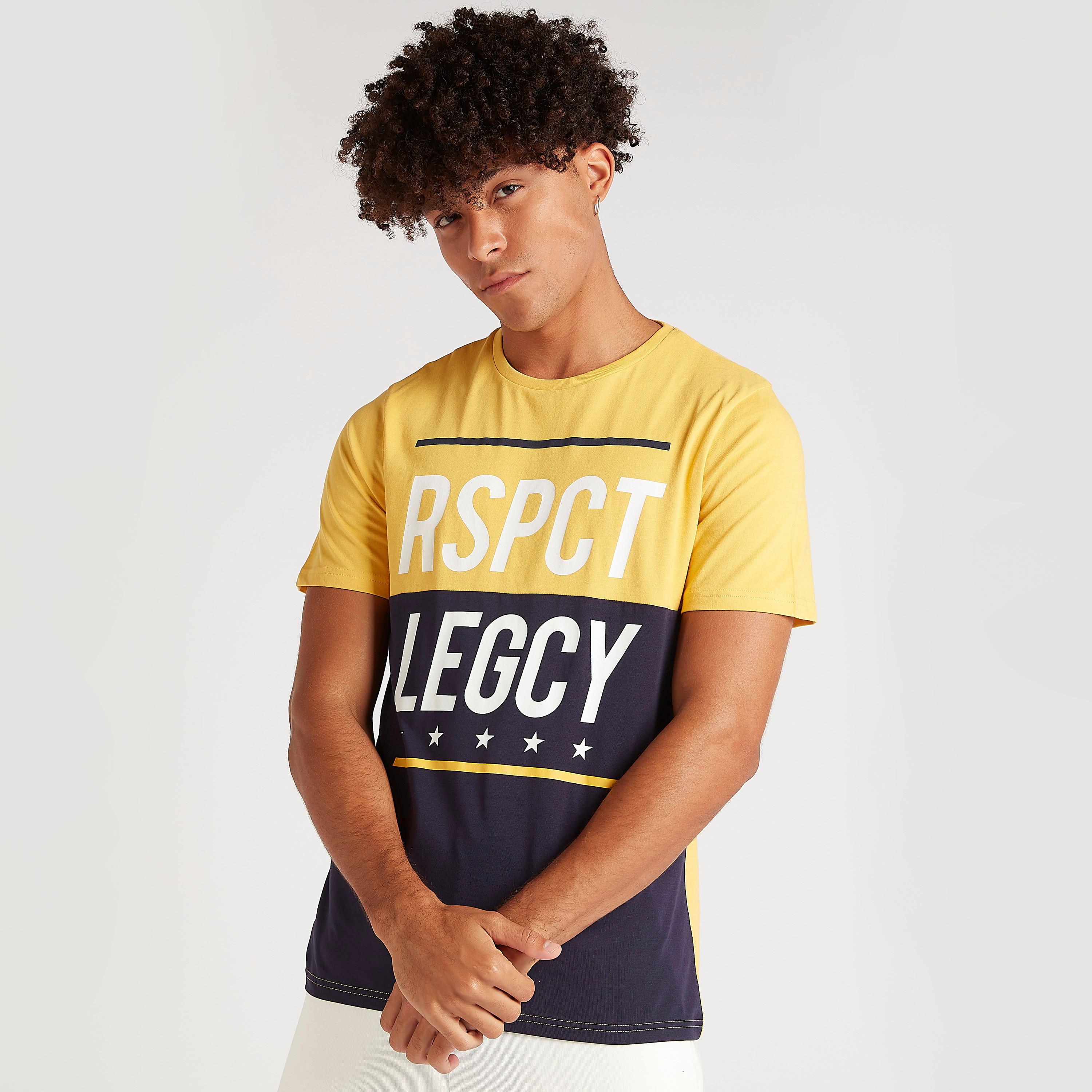 Slogan Print T-shirt with Crew Neck and Short Sleeves-men-clothing-tshirtsandpolos-tshirts-image-6