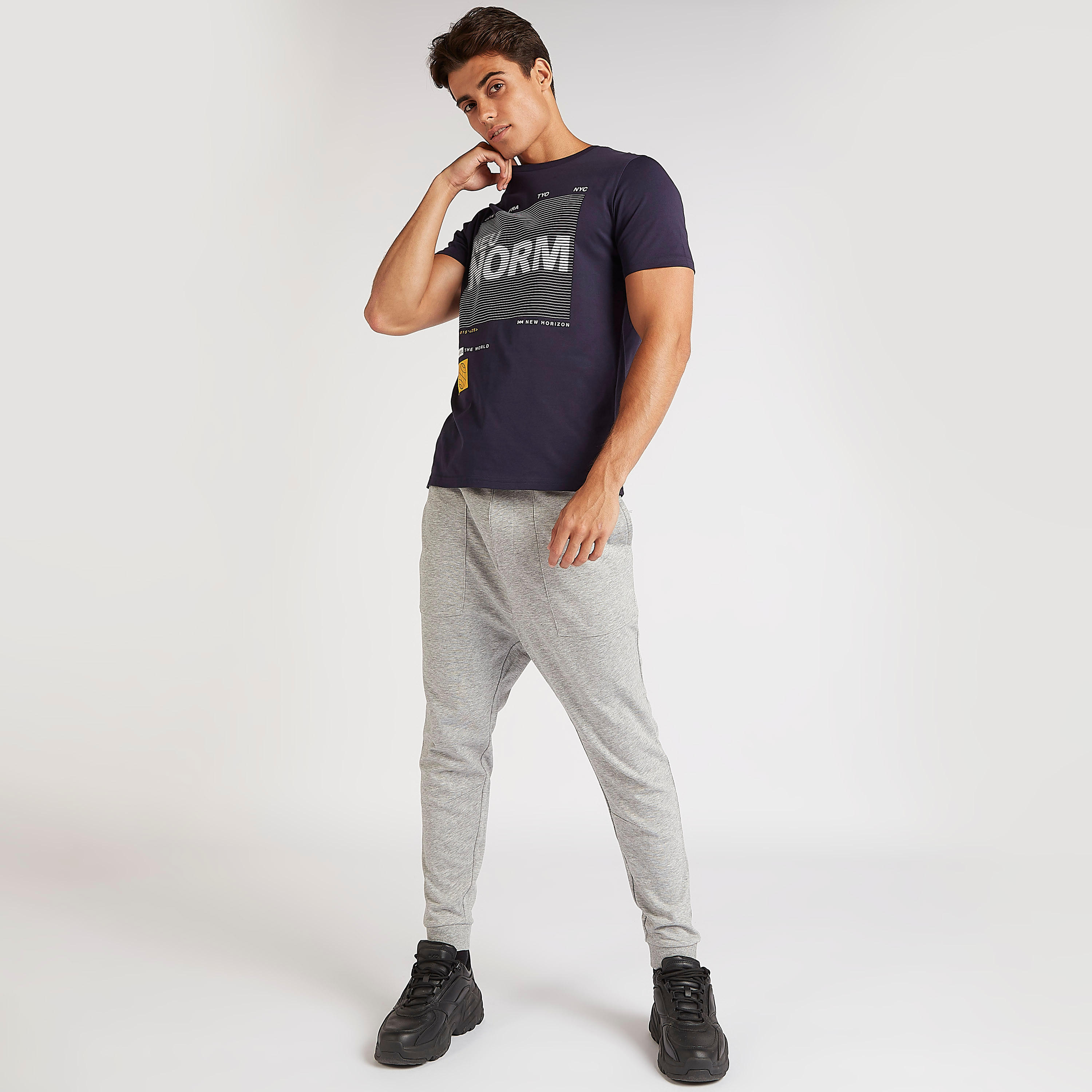 Printed T-shirt with Short Sleeves and Crew Neck-men-clothing-tshirtsandpolos-tshirts-image-2