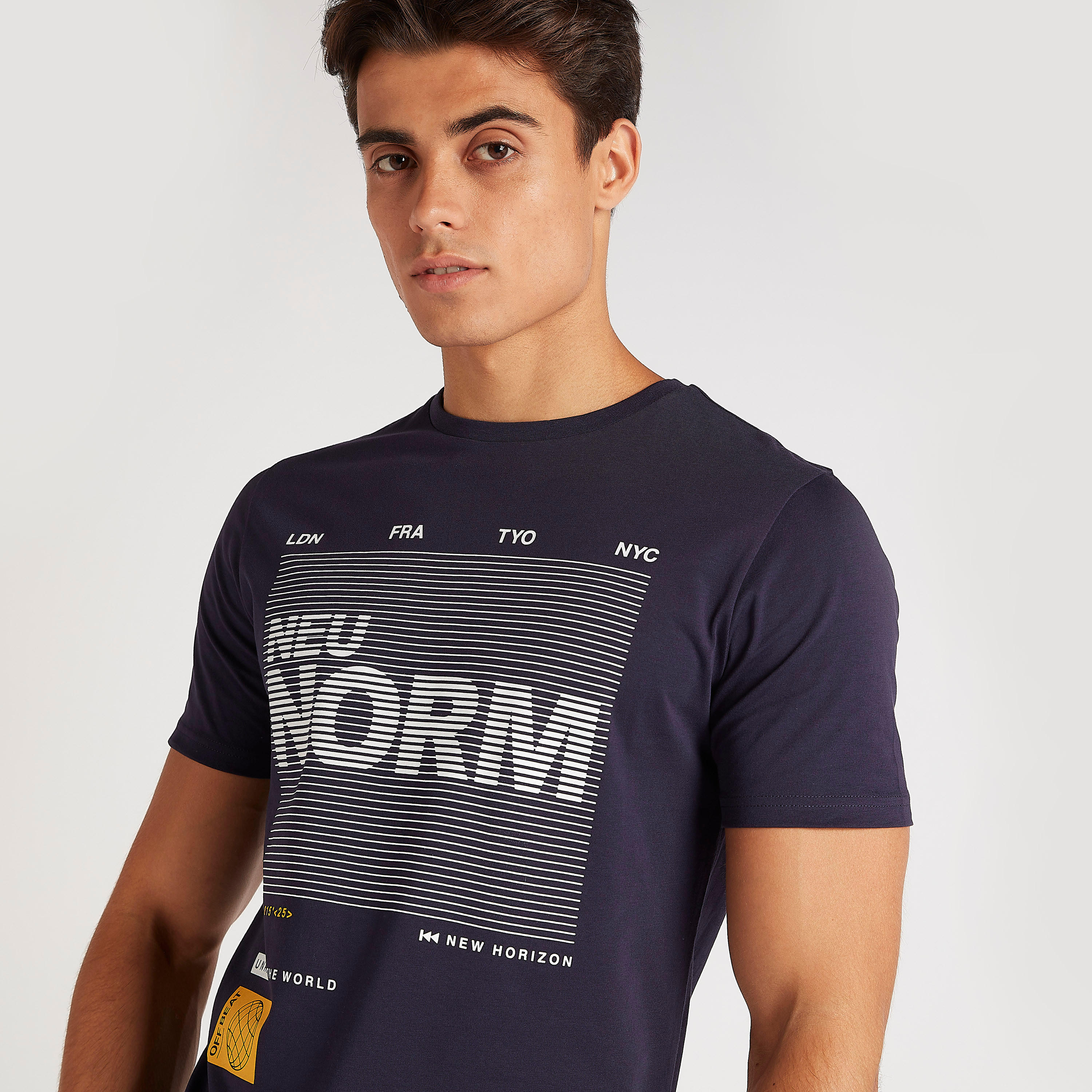 Printed T-shirt with Short Sleeves and Crew Neck-men-clothing-tshirtsandpolos-tshirts-image-4