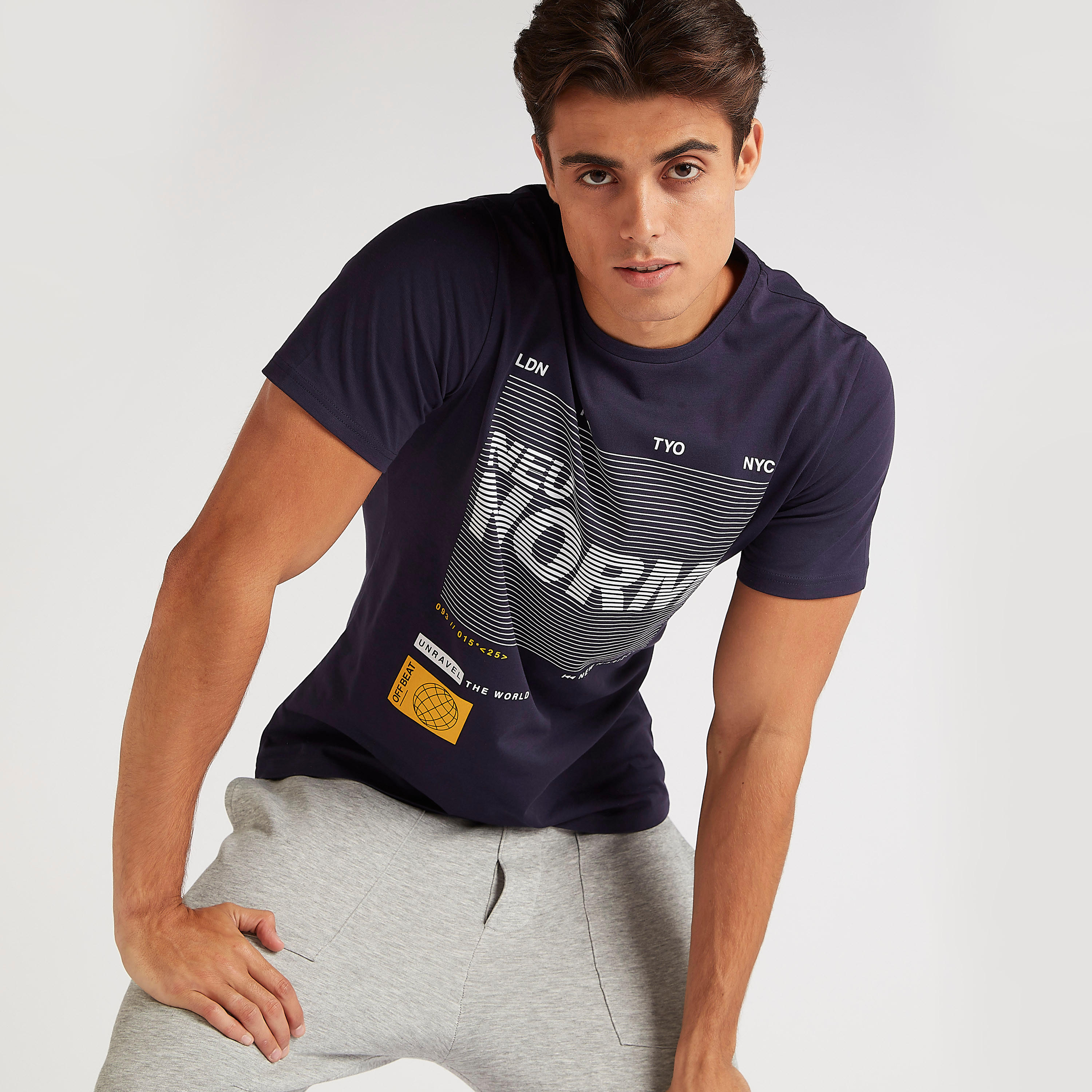 Printed T-shirt with Short Sleeves and Crew Neck-men-clothing-tshirtsandpolos-tshirts-image-6