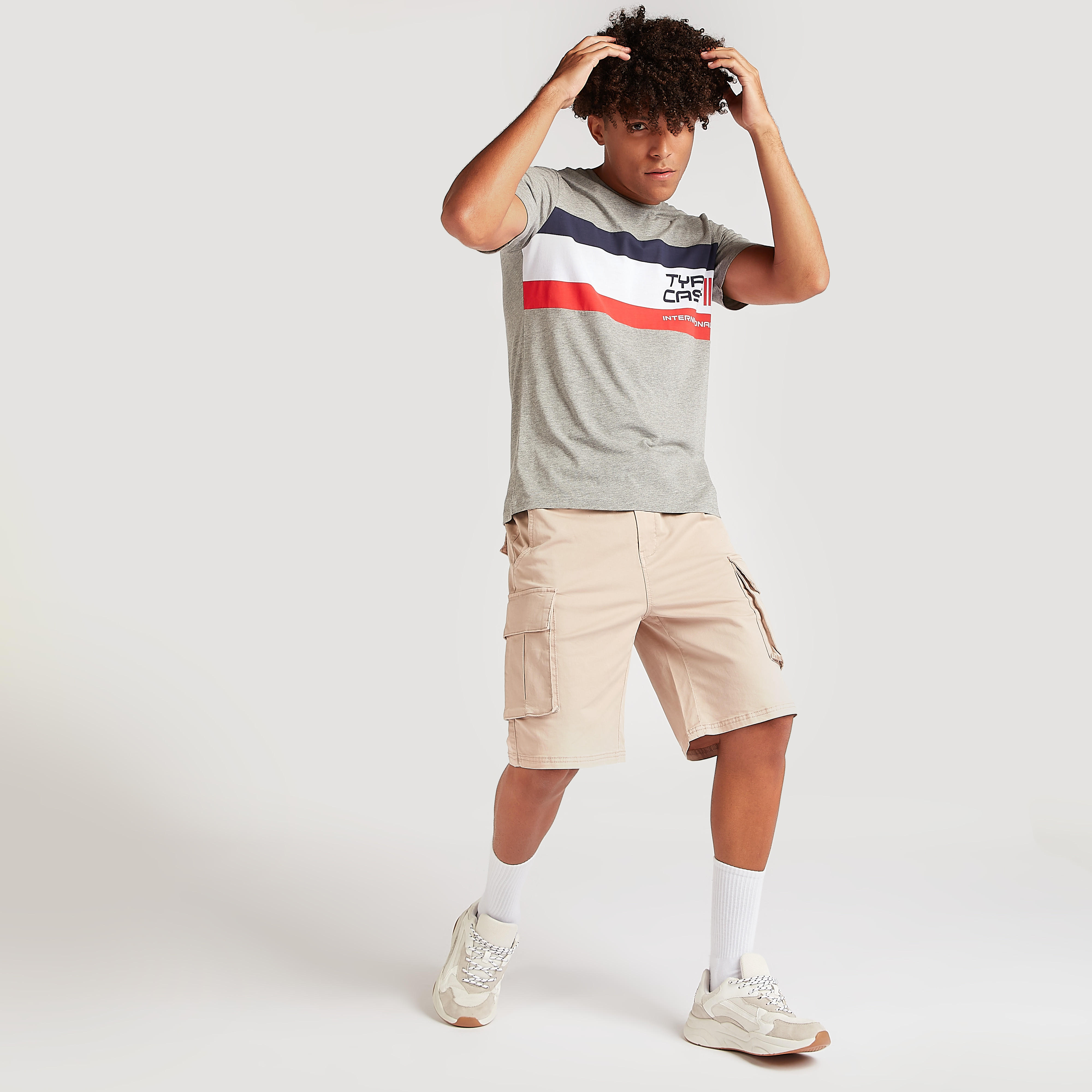 Printed T-shirt with Short Sleeves and Crew Neck-men-clothing-tshirtsandpolos-tshirts-image-2
