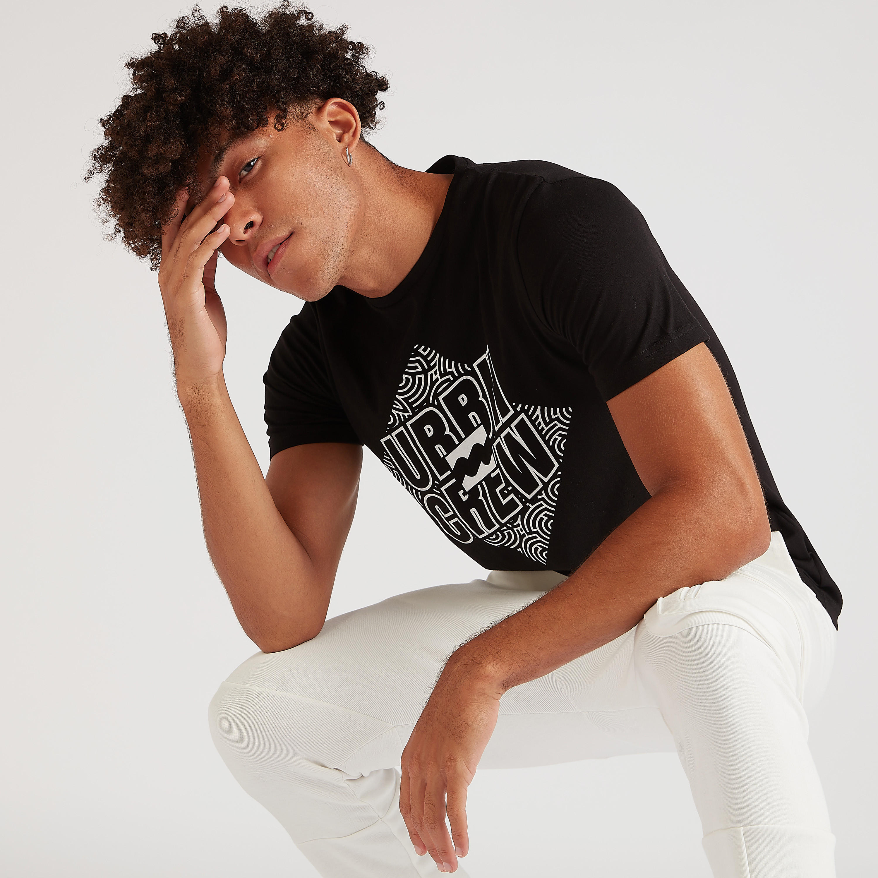 Printed T-shirt with Crew Neck and Short Sleeves-men-clothing-tshirtsandpolos-tshirts-image-1