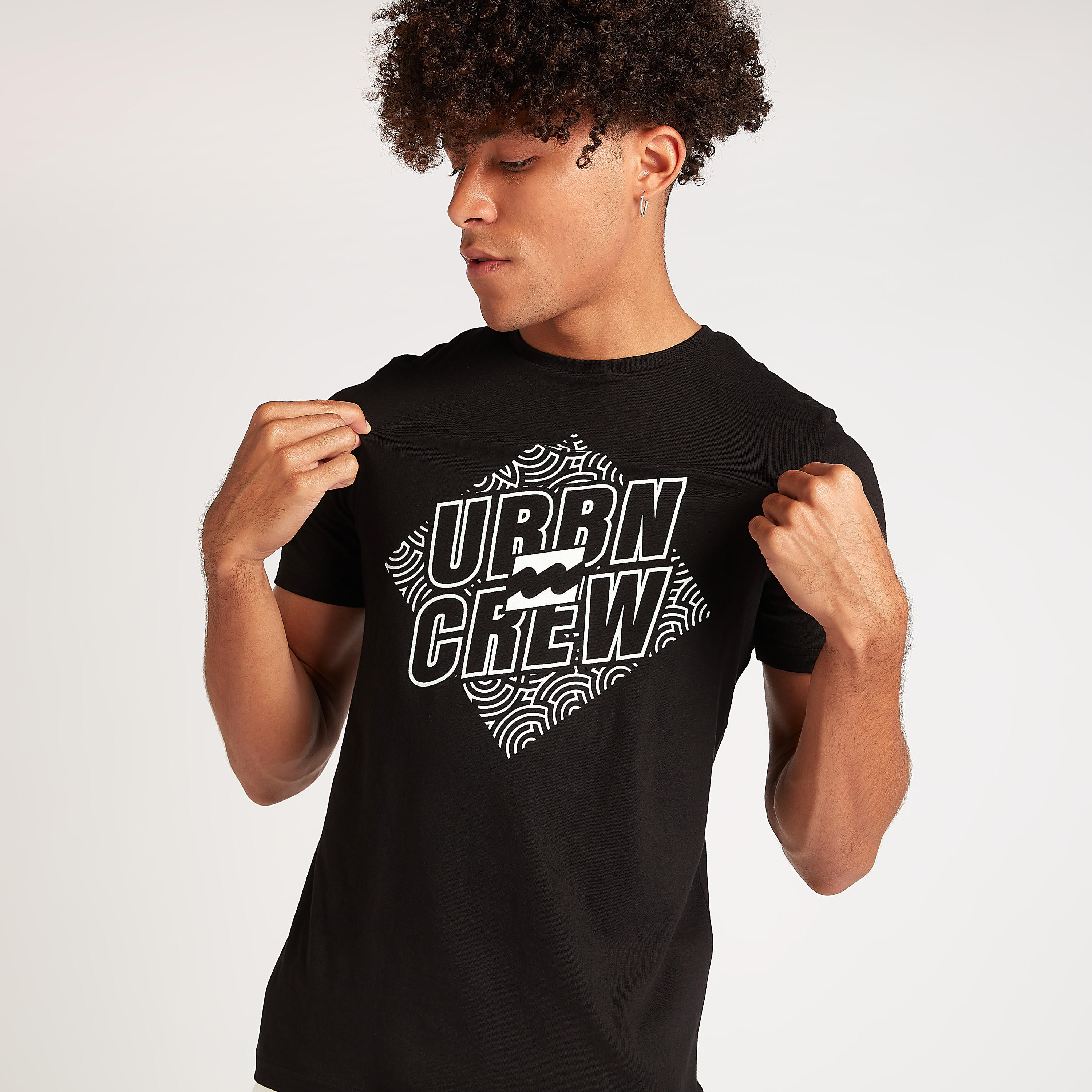 Printed T-shirt with Crew Neck and Short Sleeves-men-clothing-tshirtsandpolos-tshirts-image-2