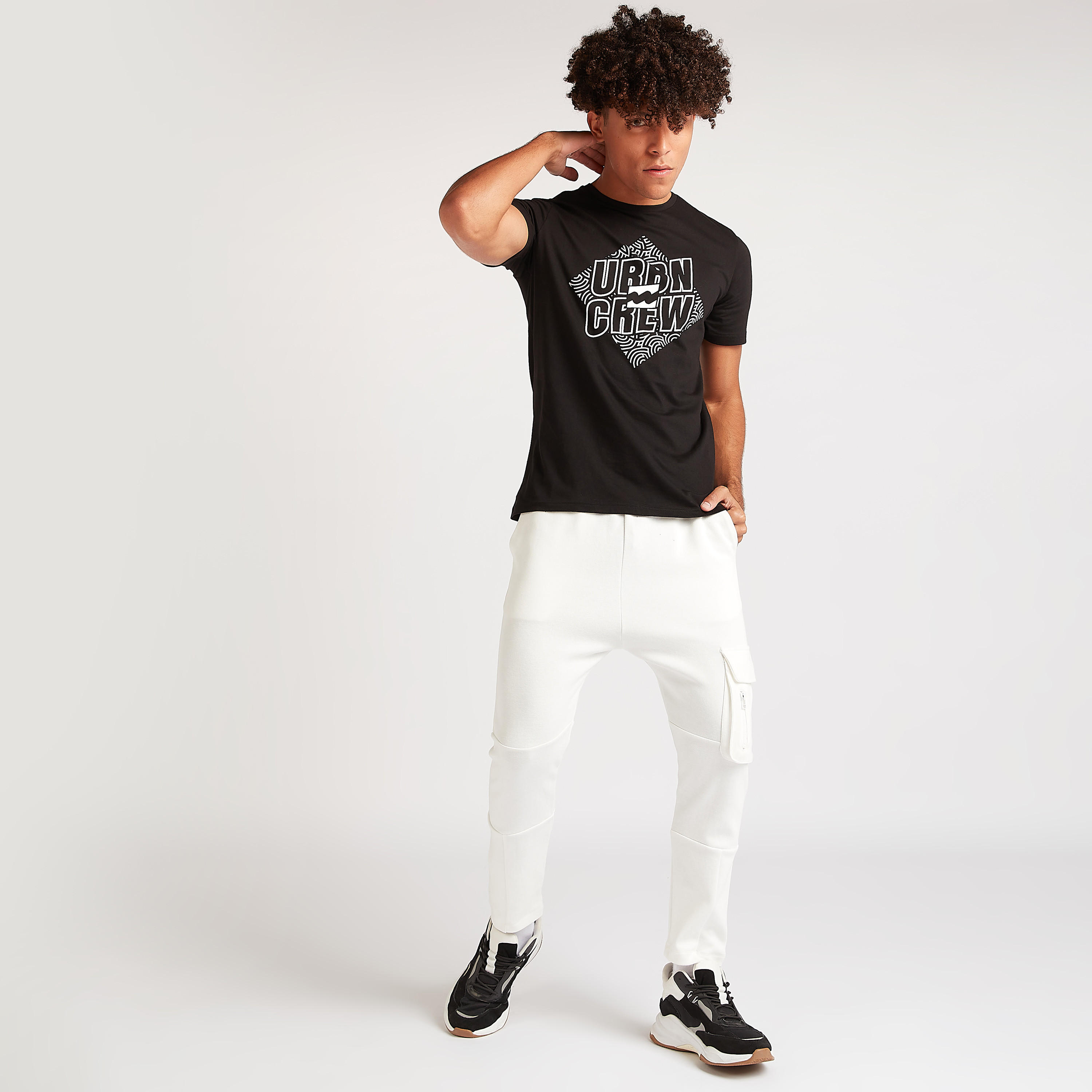 Printed T-shirt with Crew Neck and Short Sleeves-men-clothing-tshirtsandpolos-tshirts-image-4