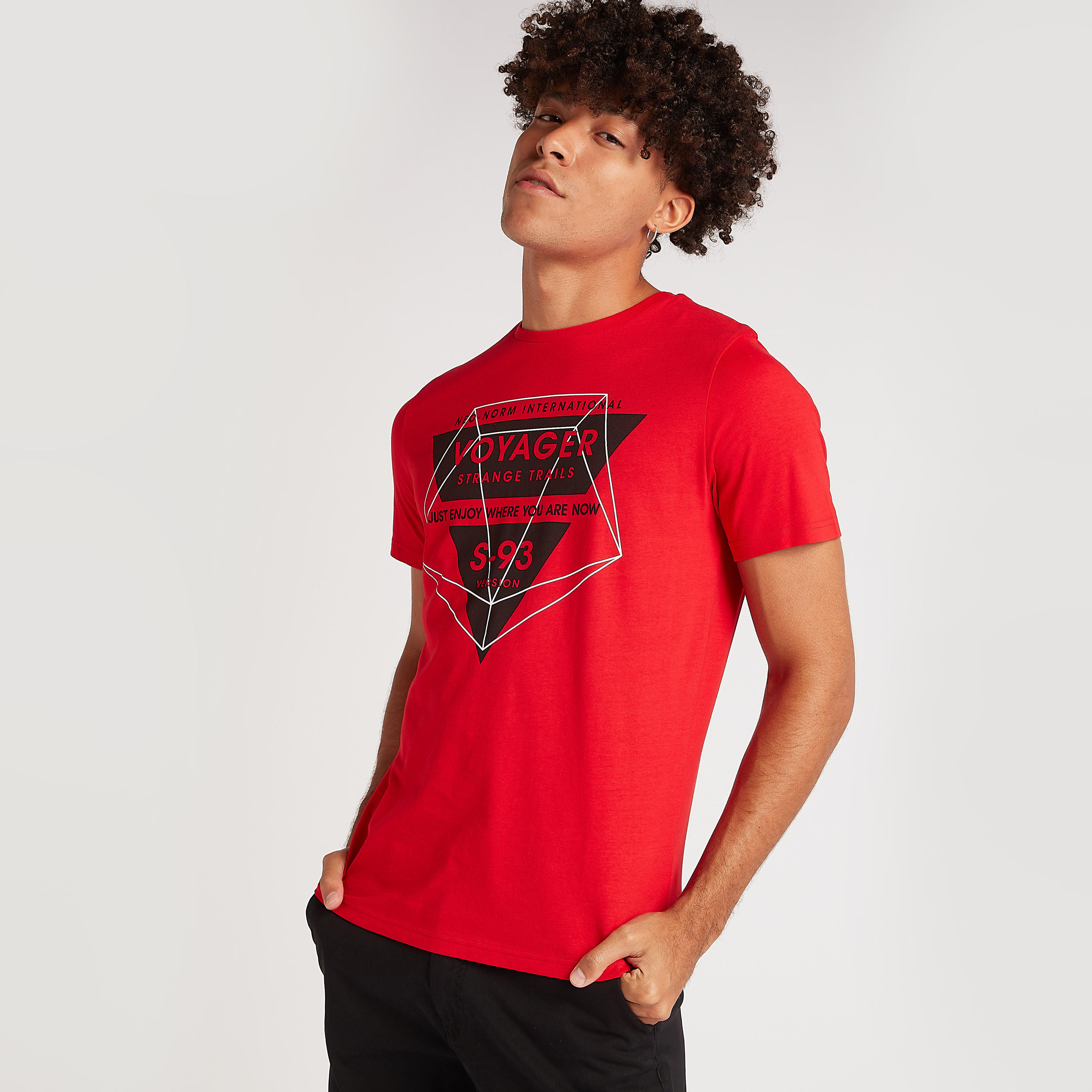 Printed T-shirt with Short Sleeves and Crew Neck-men-clothing-tshirtsandpolos-tshirts-image-1