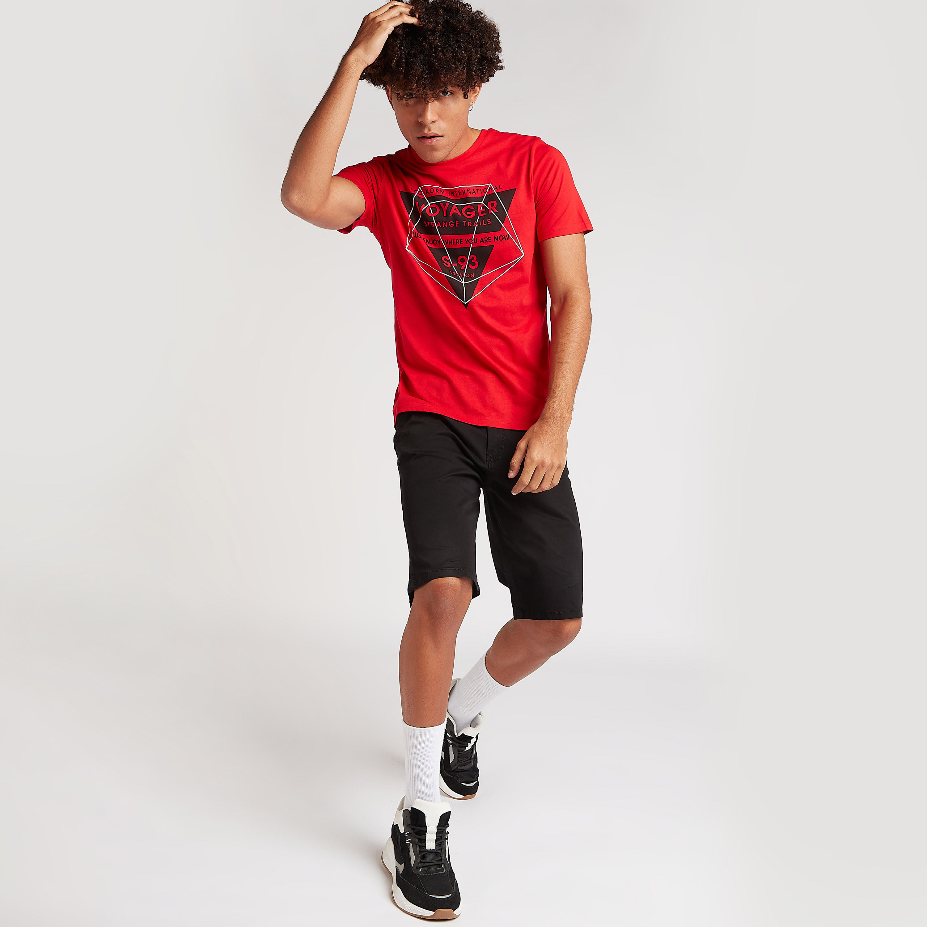 Printed T-shirt with Short Sleeves and Crew Neck-men-clothing-tshirtsandpolos-tshirts-image-2