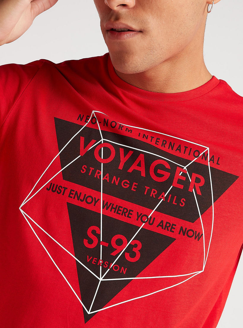 Printed T-shirt with Short Sleeves and Crew Neck-men-clothing-tshirtsandpolos-tshirts-image-3