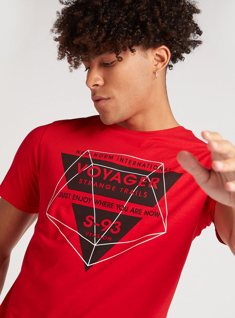 Printed T-shirt with Short Sleeves and Crew Neck-men-clothing-tshirtsandpolos-tshirts-image-7
