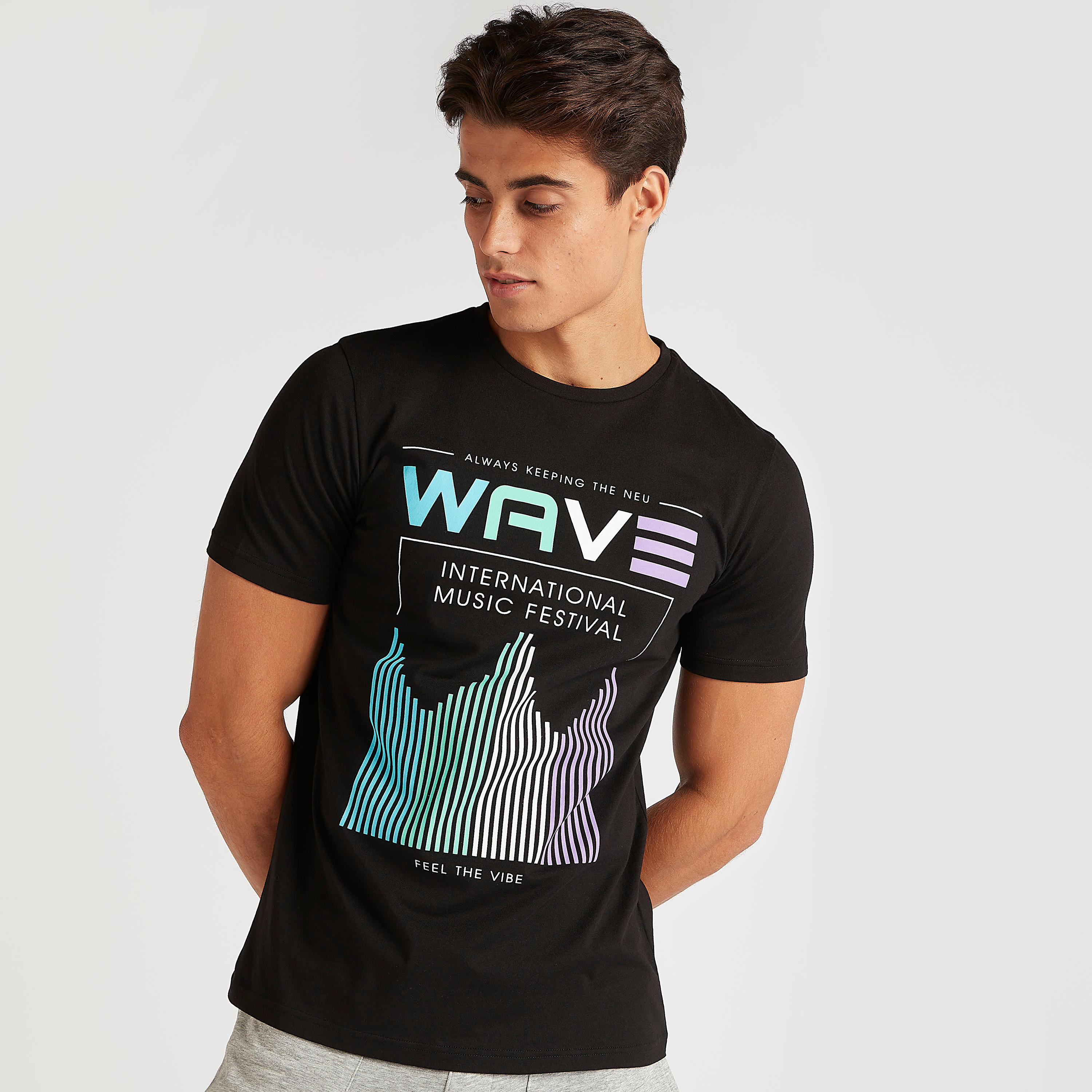 Printed T-shirt with Crew Neck and Short Sleeves-men-clothing-tshirtsandpolos-tshirts-image-1