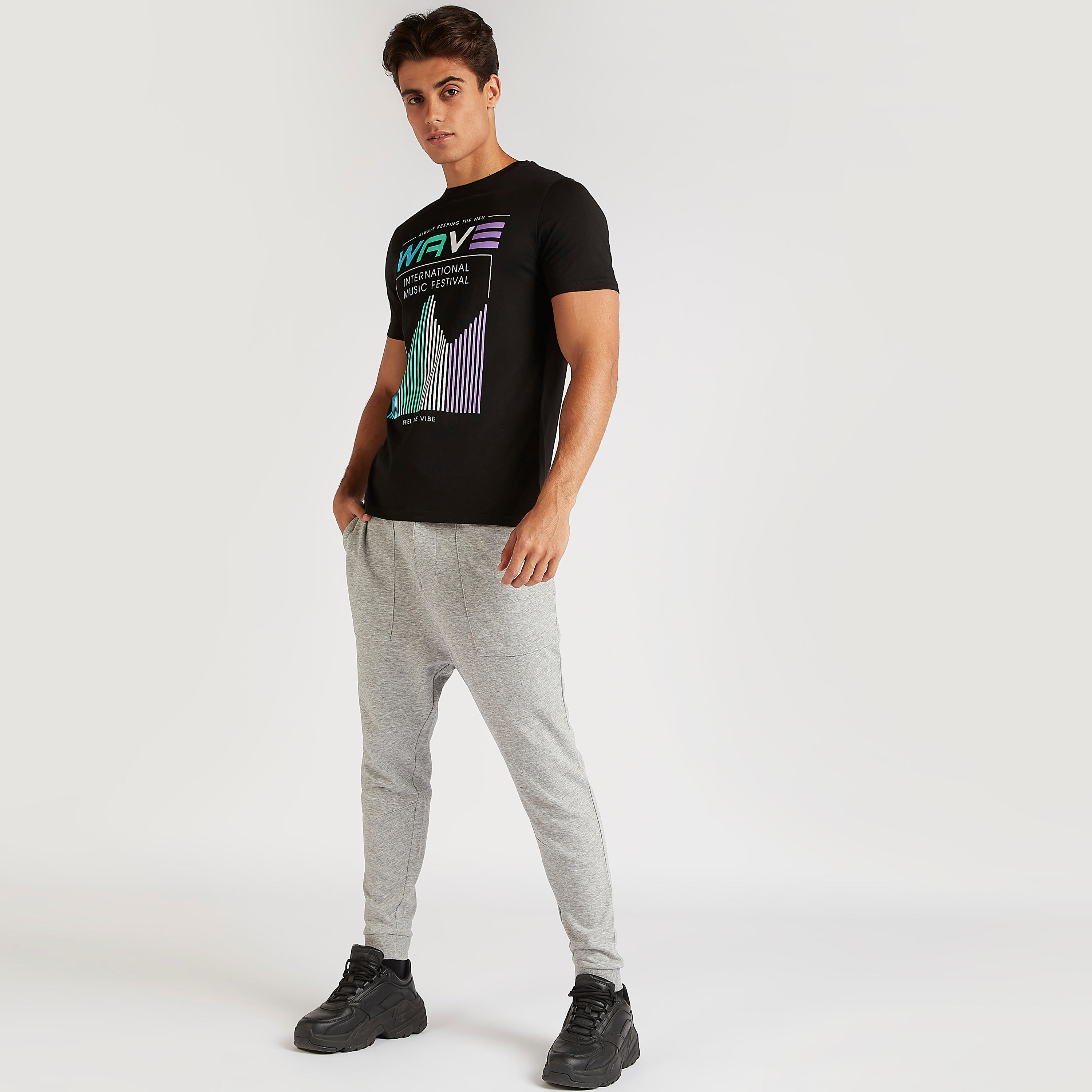 Printed T-shirt with Crew Neck and Short Sleeves-men-clothing-tshirtsandpolos-tshirts-image-2
