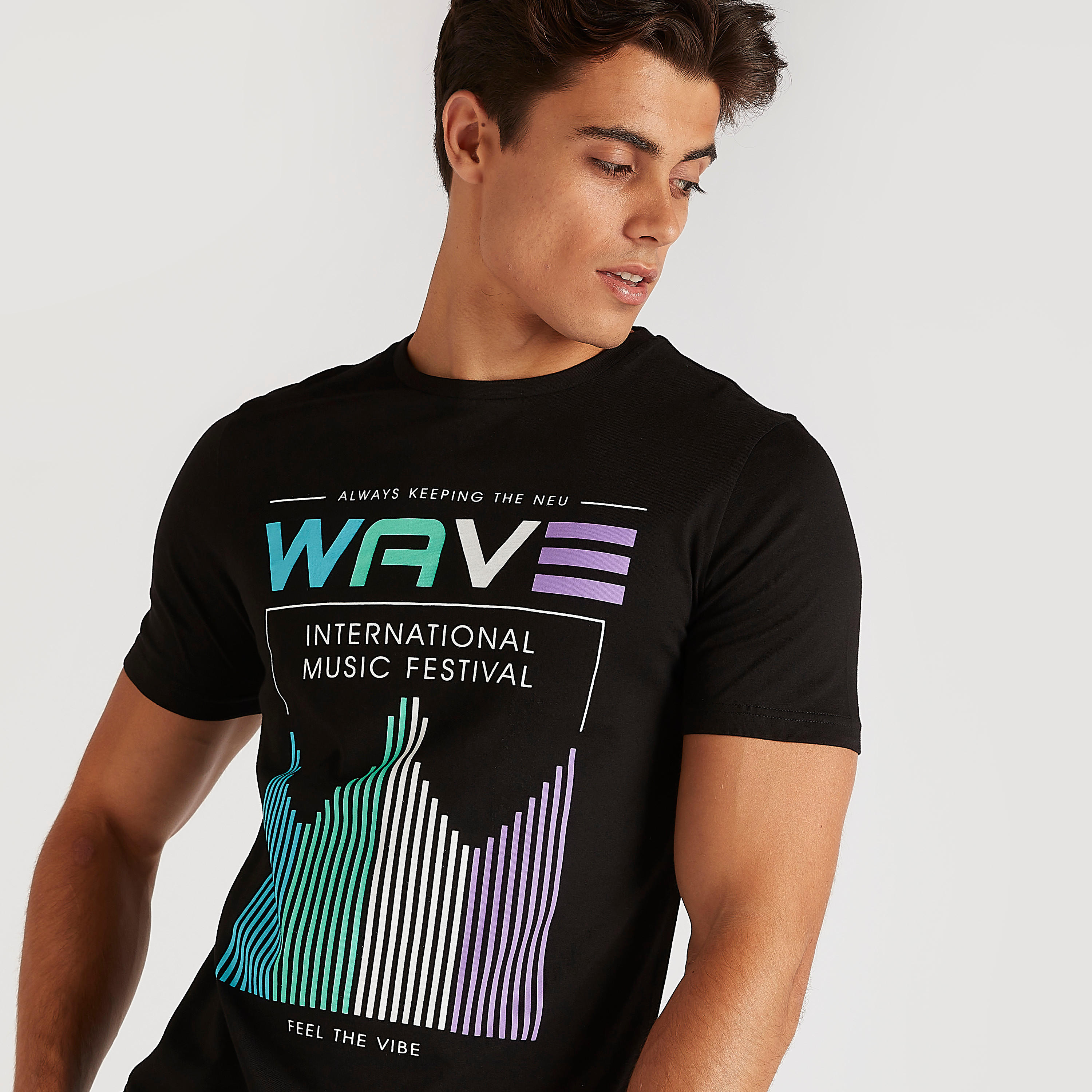 Printed T-shirt with Crew Neck and Short Sleeves-men-clothing-tshirtsandpolos-tshirts-image-3