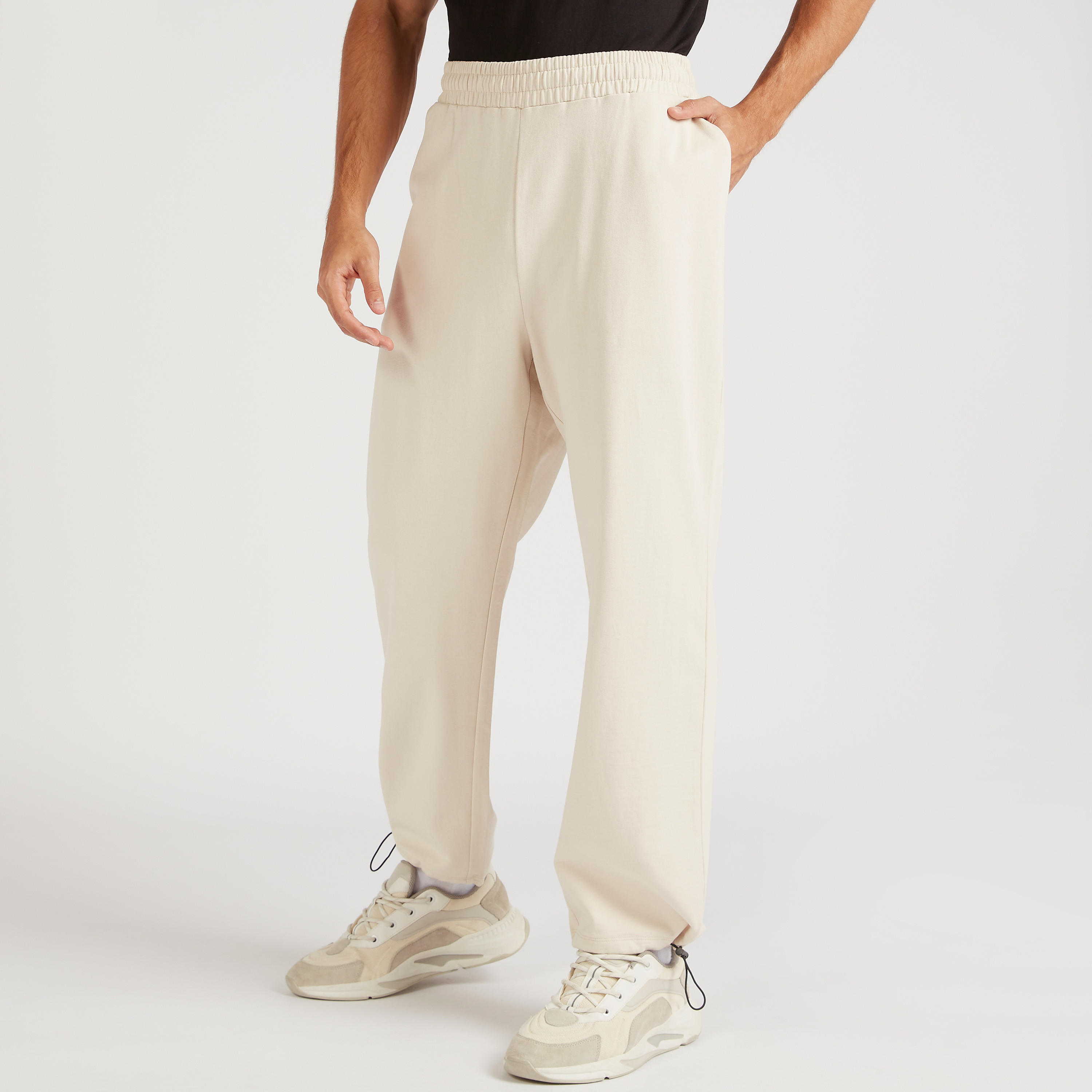 بنطلون رياضي سادة بخصر مطّاطي-men-clothing-bottoms-joggers-image-5