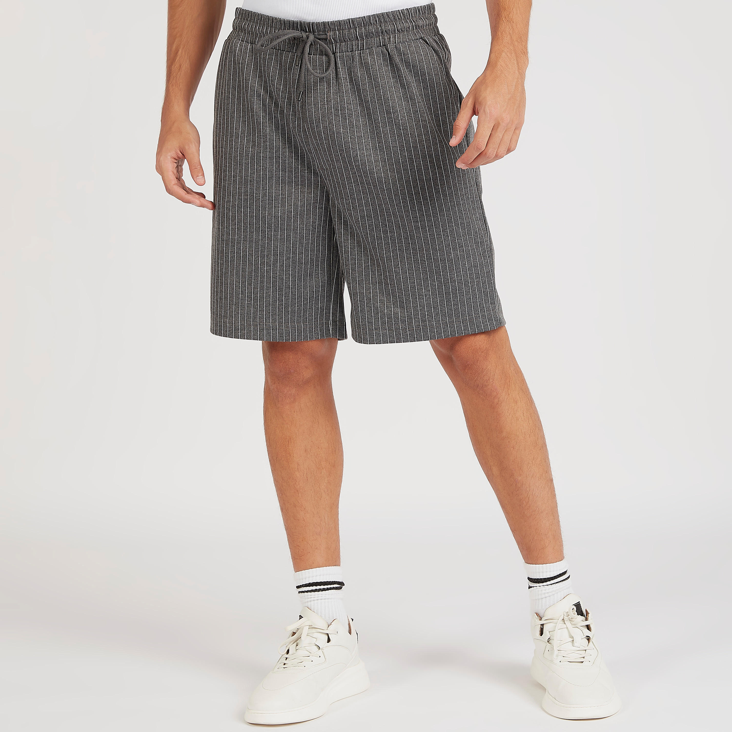 Striped Mid-Rise Shorts with Drawstring Closure and Pockets-men-clothing-bottoms-shorts-image-1