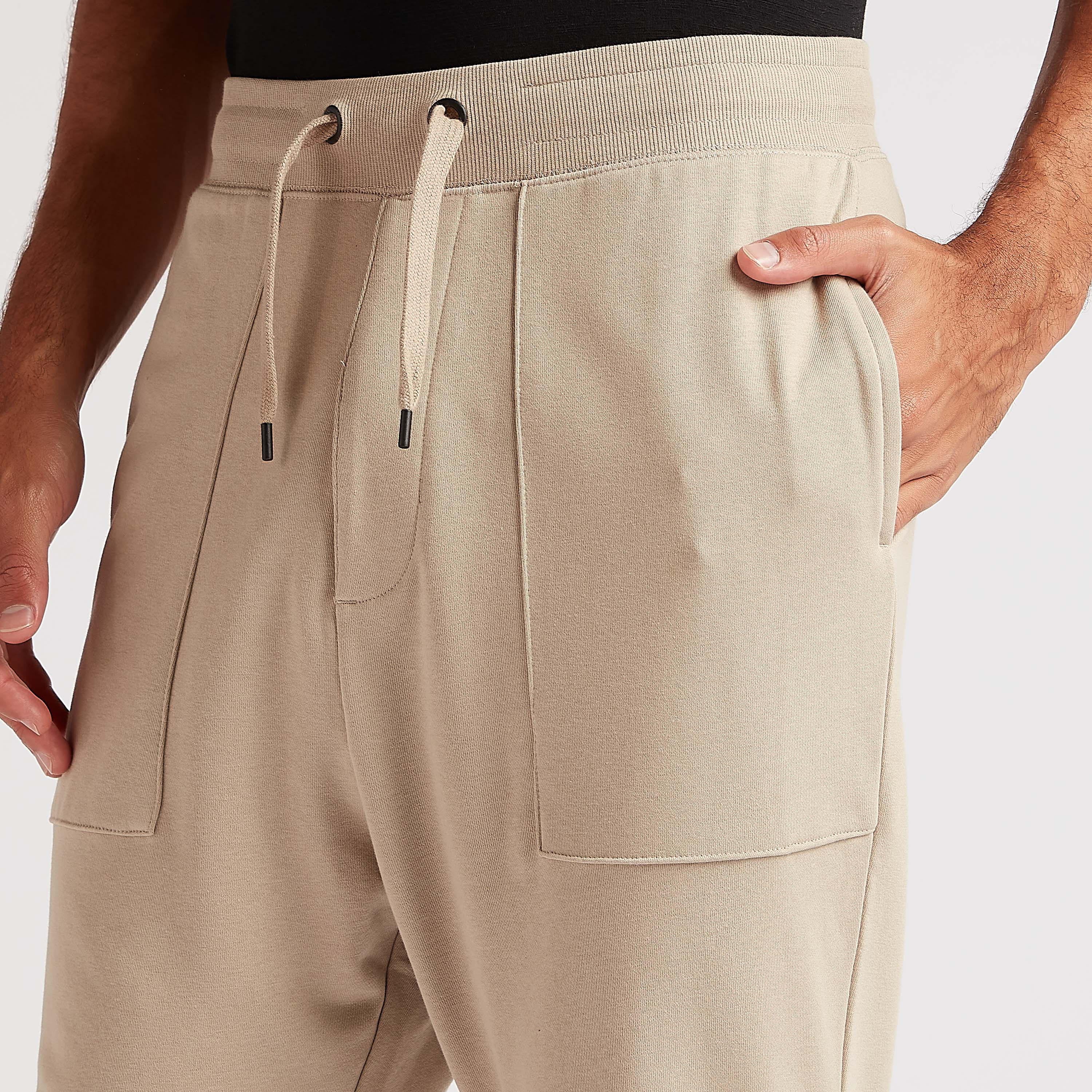 Solid Joggers with Pockets and Drawstring Closure-men-clothing-bottoms-joggers-image-3
