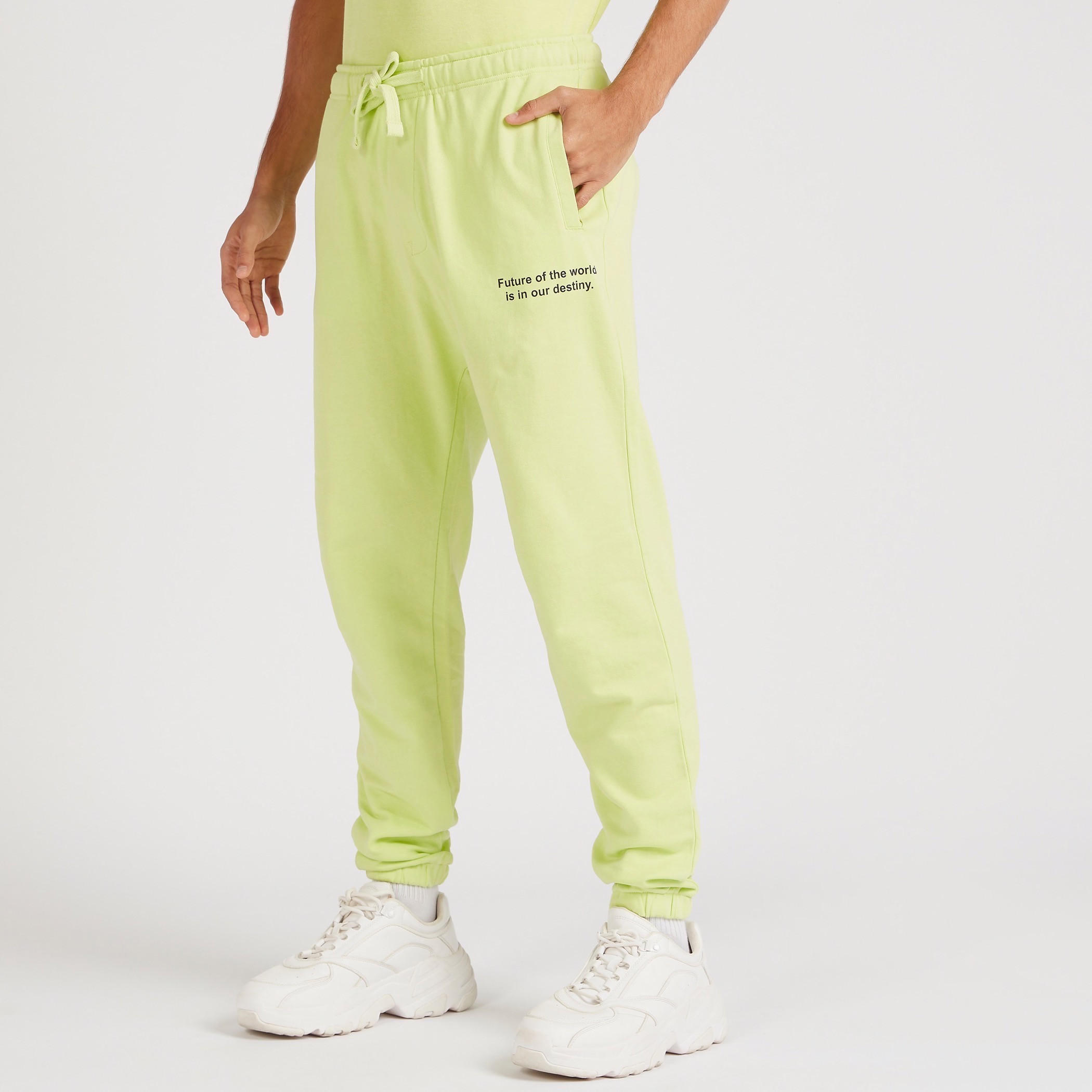 Slogan Print Mid-Rise Joggers with Drawstring Closure-men-clothing-bottoms-joggers-image-1