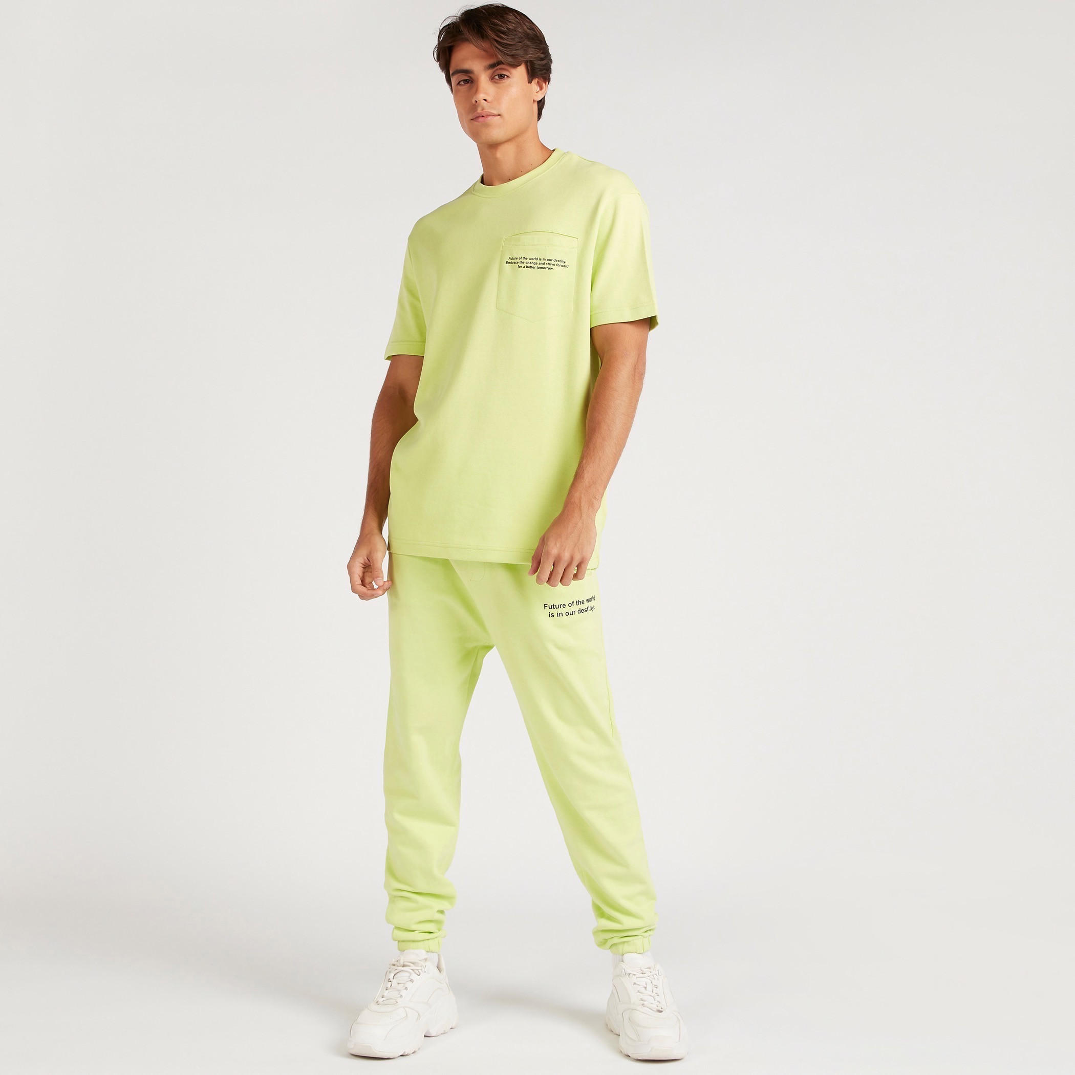 Slogan Print Crew Neck T-shirt with Short Sleeves-men-clothing-tshirtsandpolos-tshirts-image-2