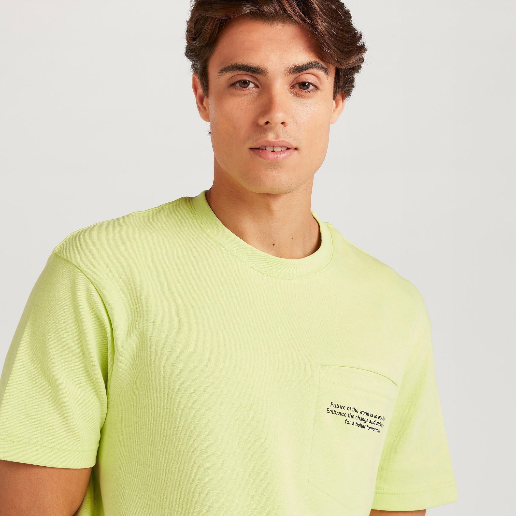 Slogan Print Crew Neck T-shirt with Short Sleeves-men-clothing-tshirtsandpolos-tshirts-image-3