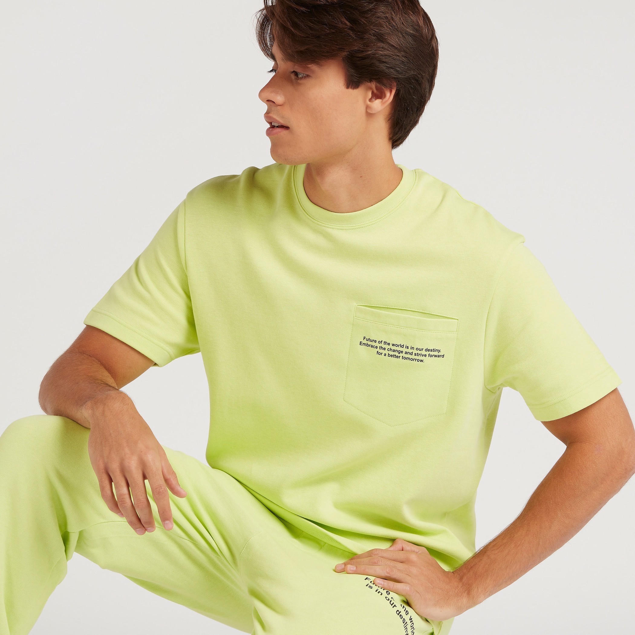 Slogan Print Crew Neck T-shirt with Short Sleeves-men-clothing-tshirtsandpolos-tshirts-image-6