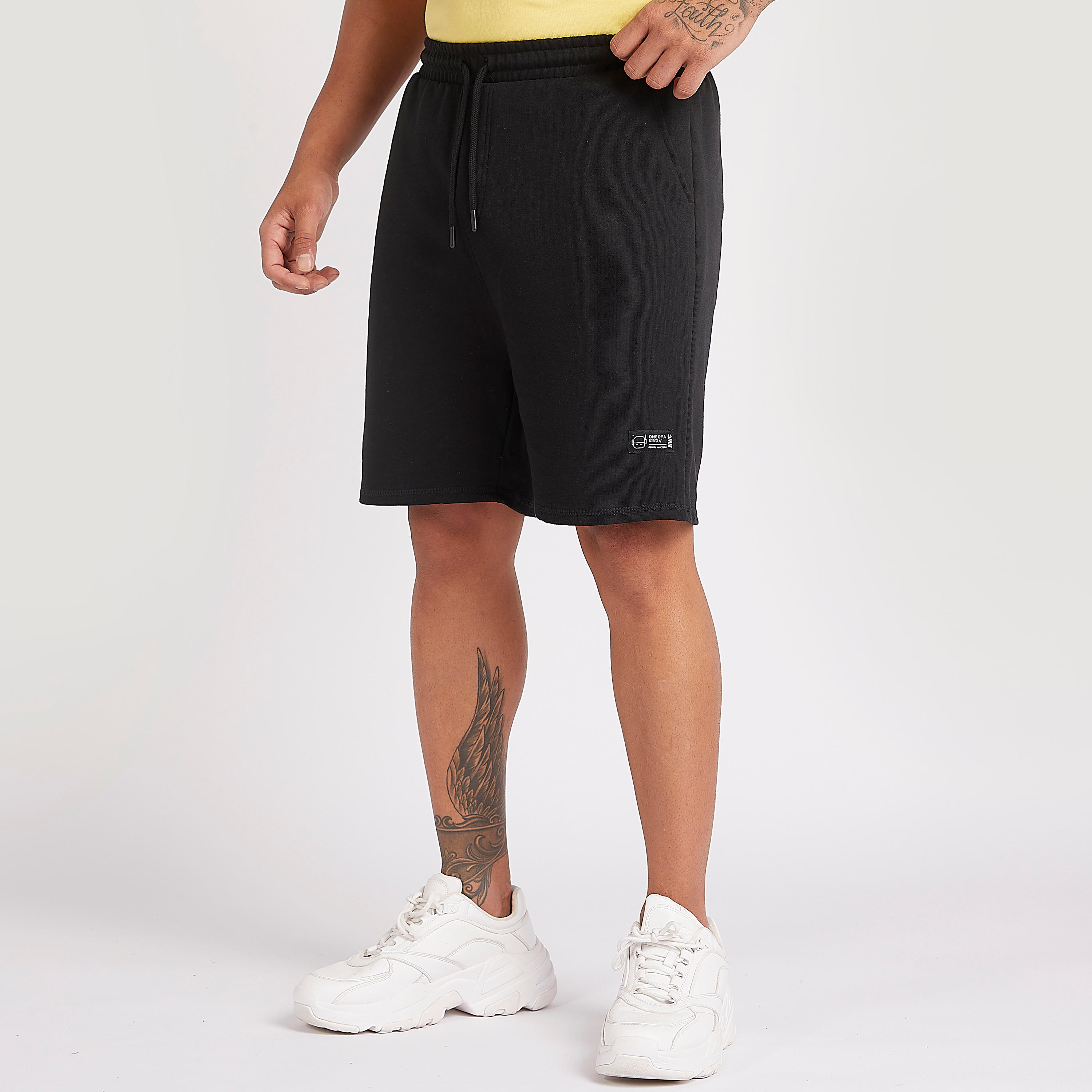 Solid Knee Length Shorts with Drawstring Closure-men-clothing-bottoms-shorts-image-1