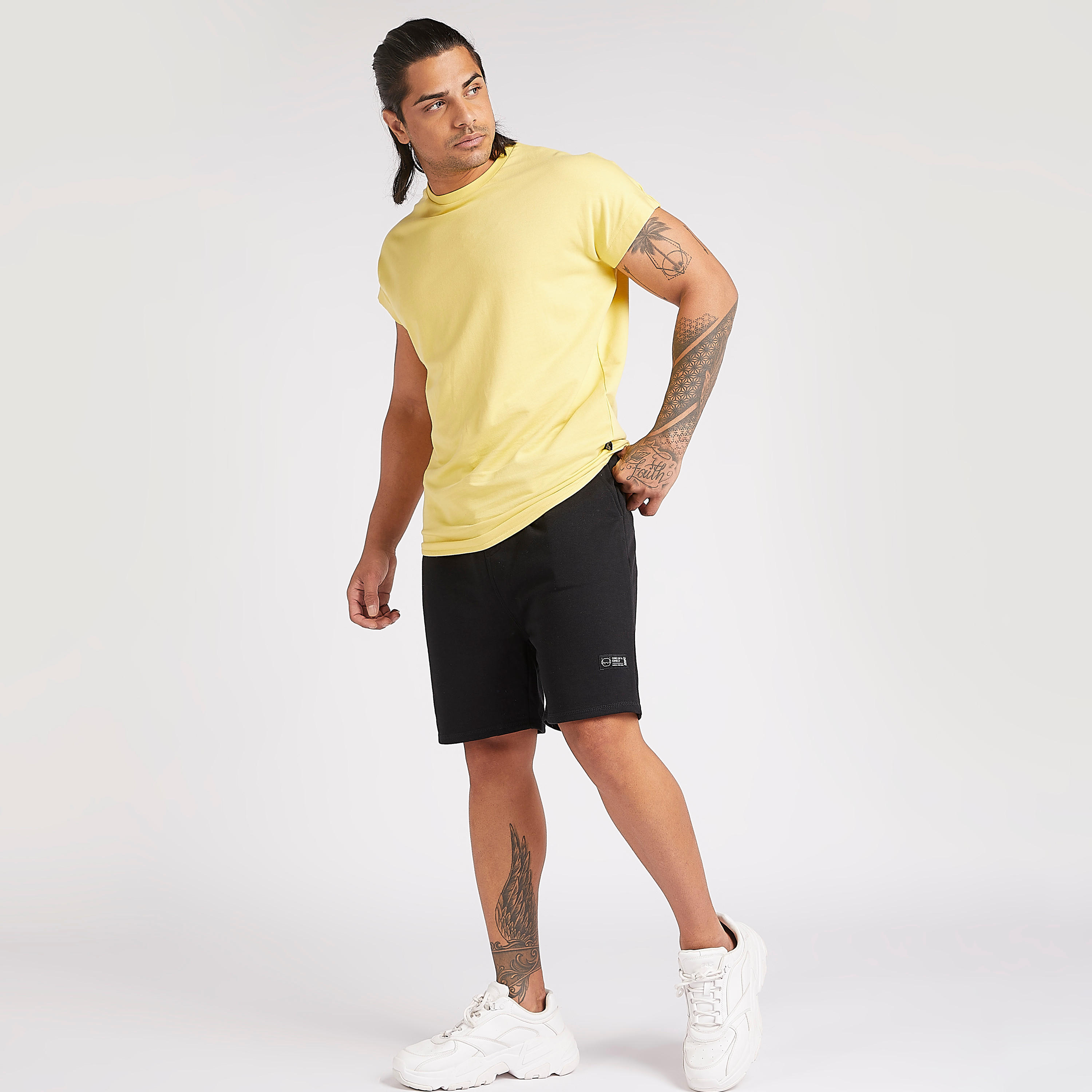 Solid Knee Length Shorts with Drawstring Closure-men-clothing-bottoms-shorts-image-2