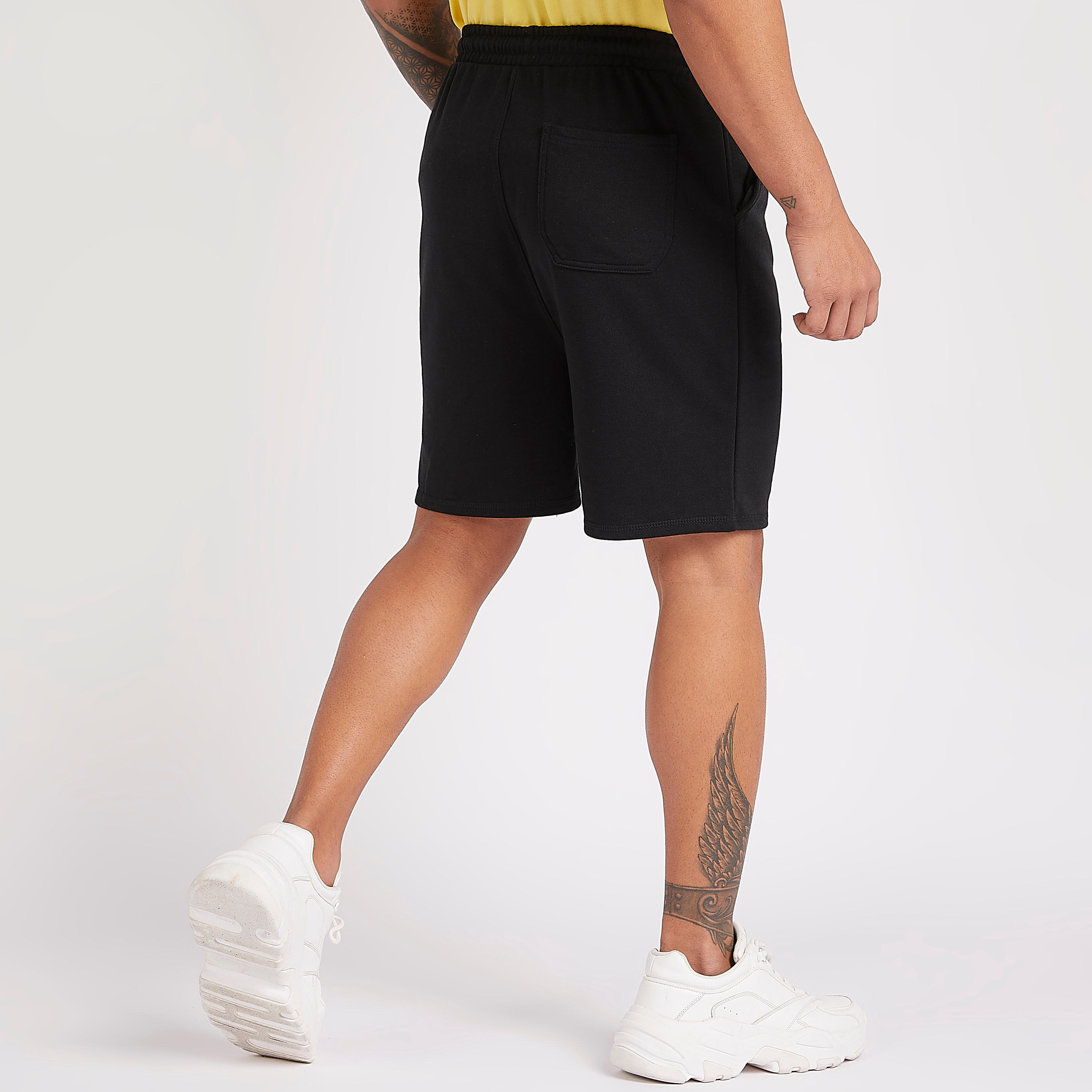 Solid Knee Length Shorts with Drawstring Closure-men-clothing-bottoms-shorts-image-4