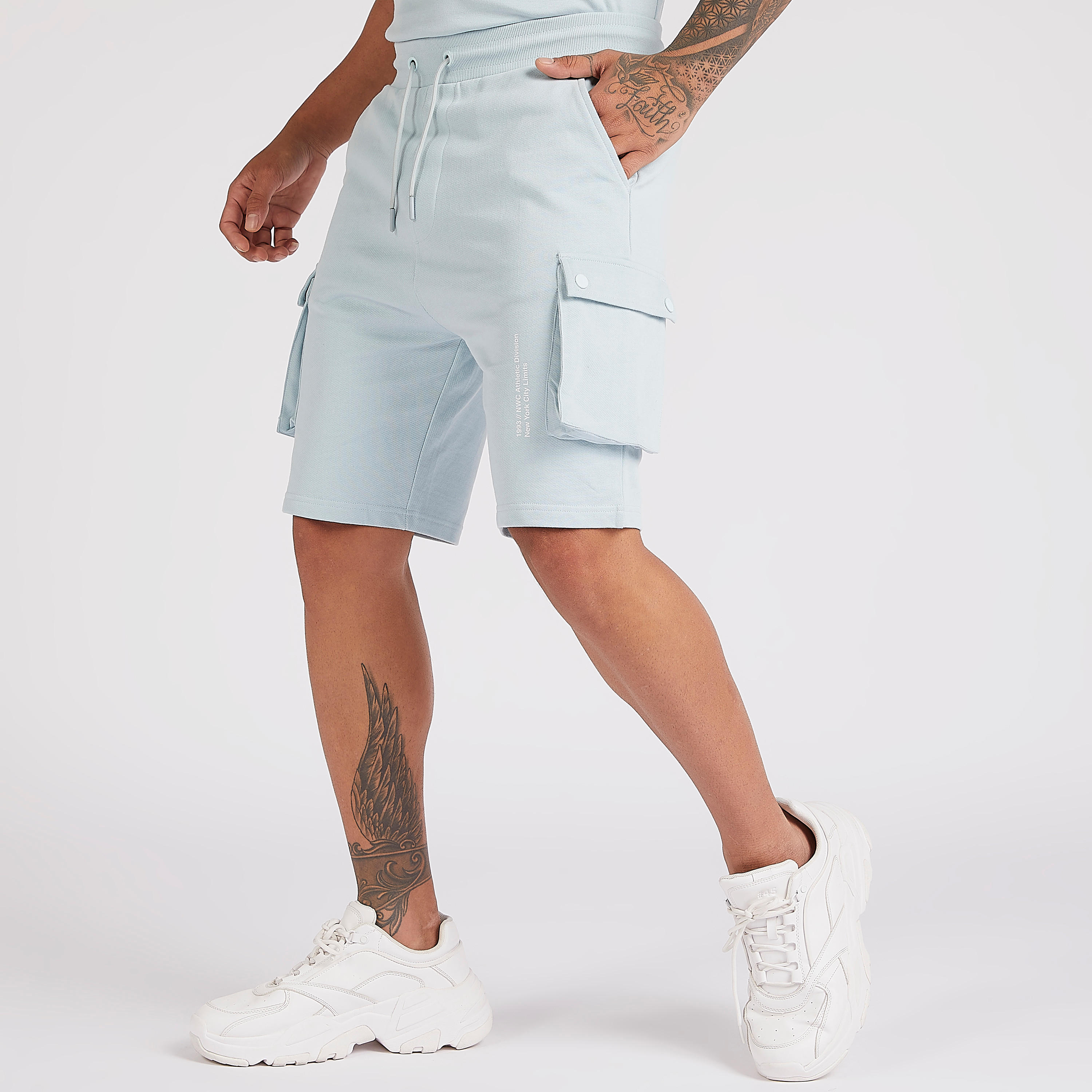 Solid Cargo Shorts with Drawstring Closure-men-clothing-bottoms-shorts-image-1