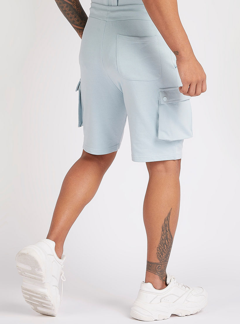 Solid Cargo Shorts with Drawstring Closure-men-clothing-bottoms-shorts-image-4