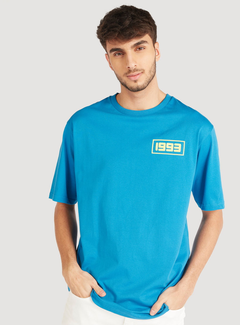 Graphic Print Crew Neck T-shirt with Short Sleeves-men-clothing-tshirtsandpolos-tshirts-image-1