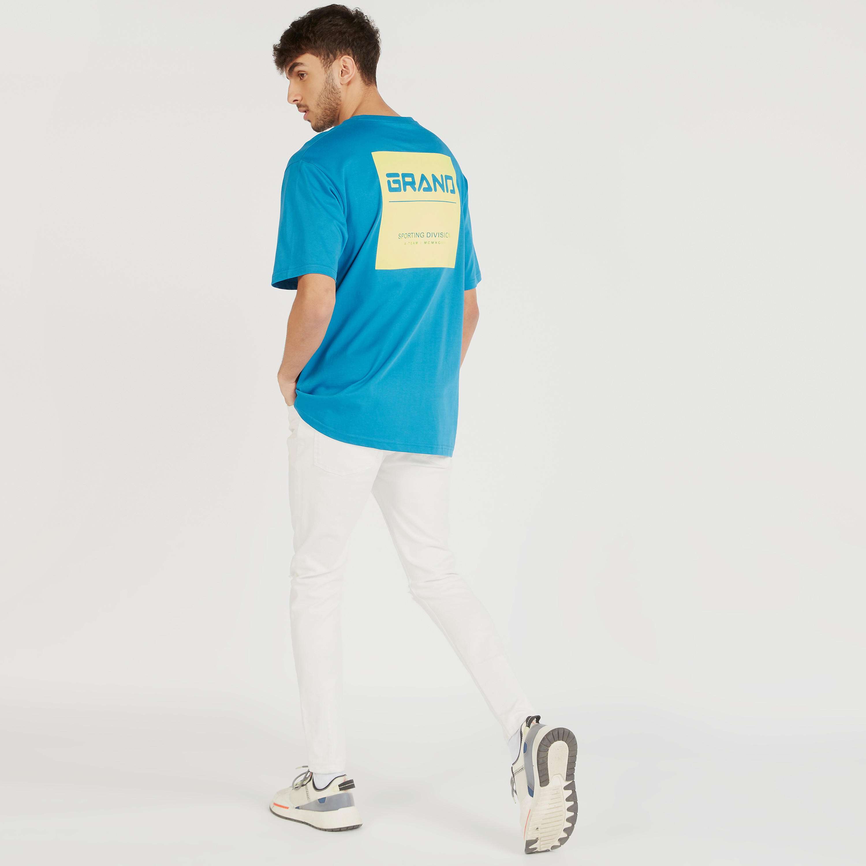 Graphic Print Crew Neck T-shirt with Short Sleeves-men-clothing-tshirtsandpolos-tshirts-image-5