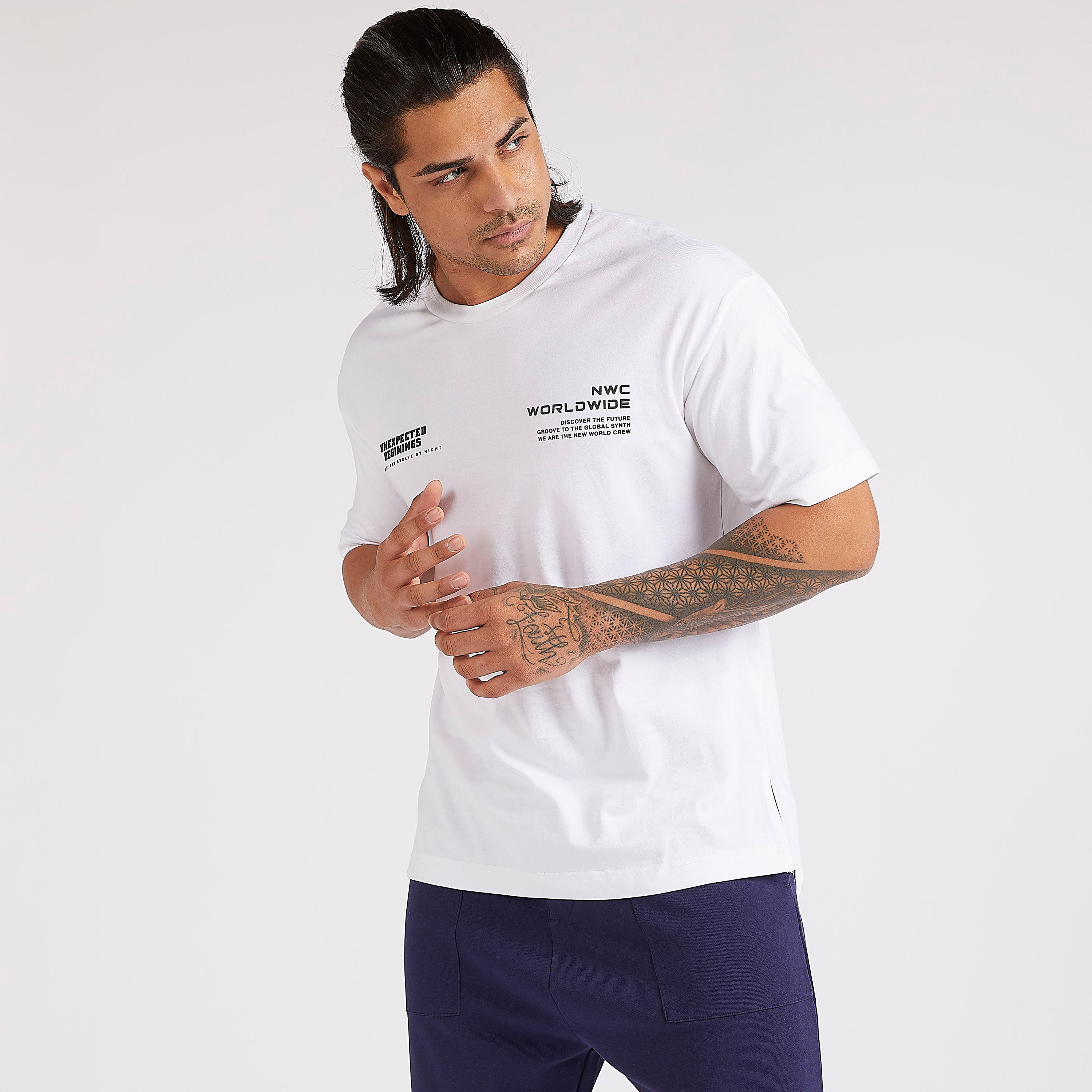 Printed T-shirt with Short Sleeves and Crew Neck-men-clothing-tshirtsandpolos-tshirts-image-1