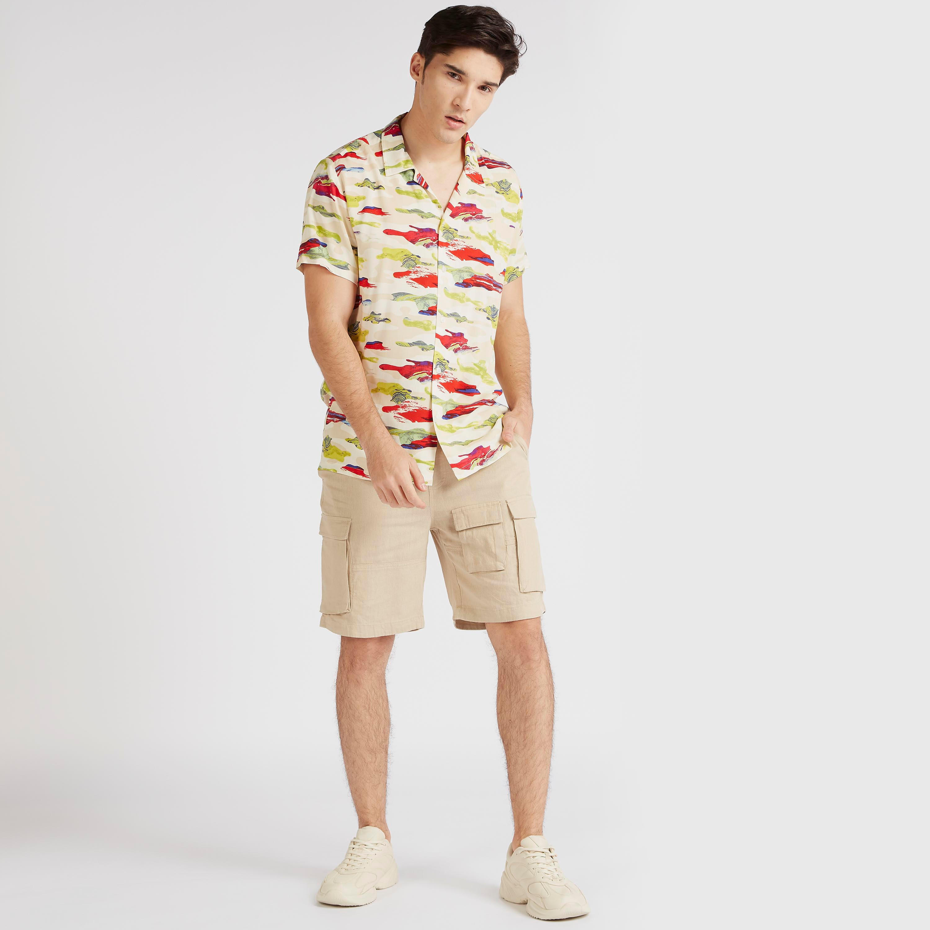 Printed Shirt with Short Sleeves-men-clothing-shirts-image-2