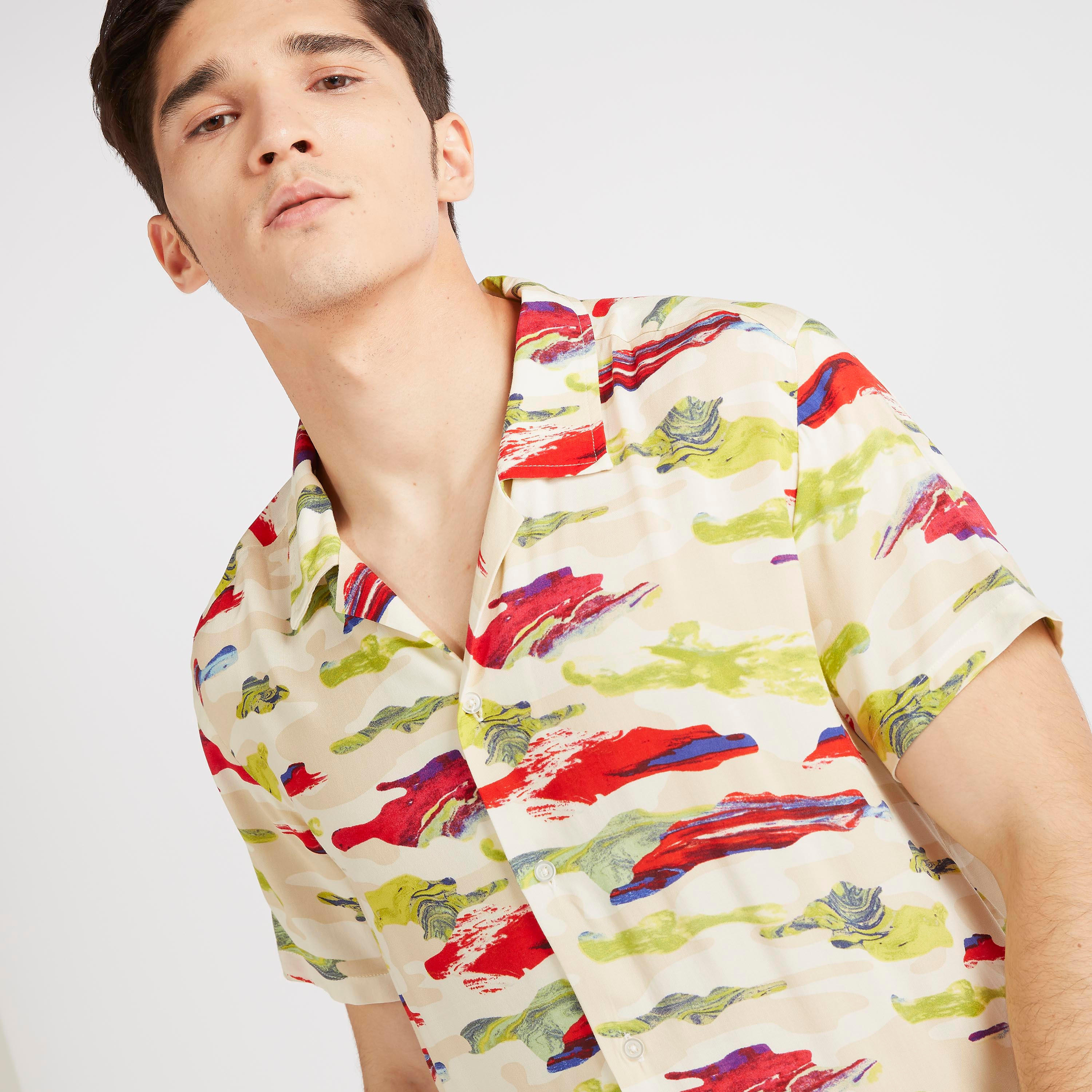 Printed Shirt with Short Sleeves-men-clothing-shirts-image-5