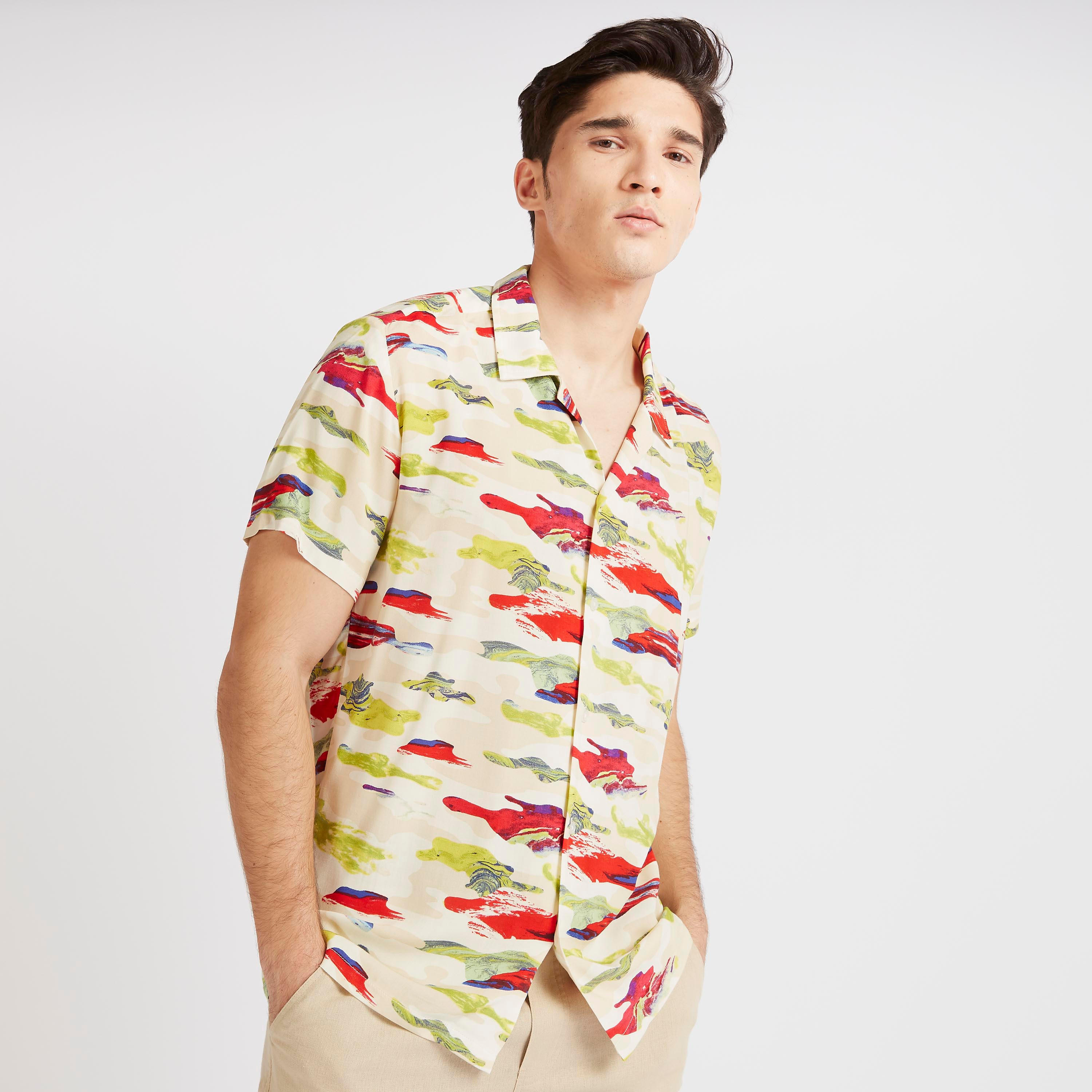 Printed Shirt with Short Sleeves-men-clothing-shirts-image-6