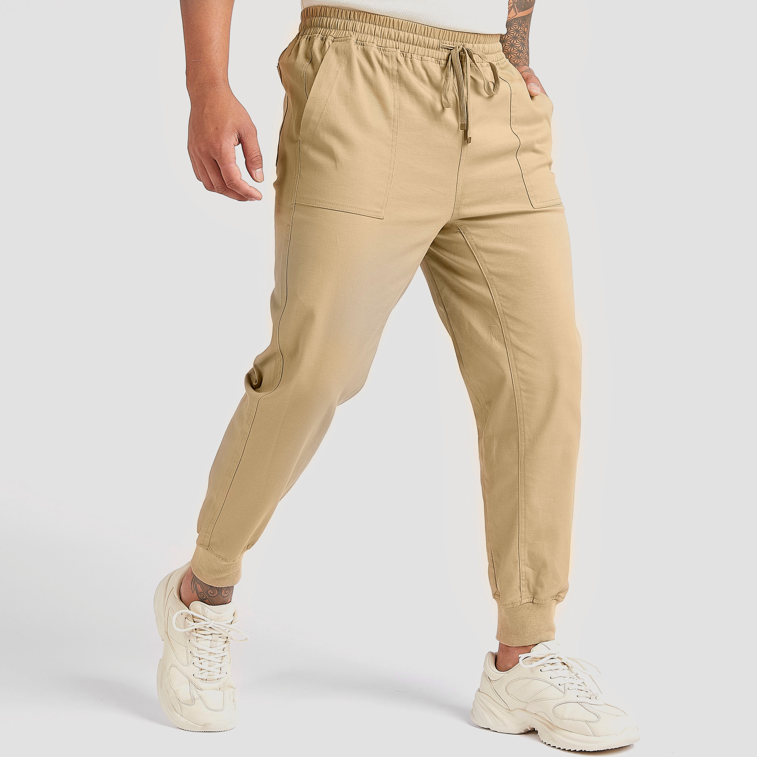 Solid Mid-Rise Joggers with Drawstring Closure-men-clothing-bottoms-joggers-image-1