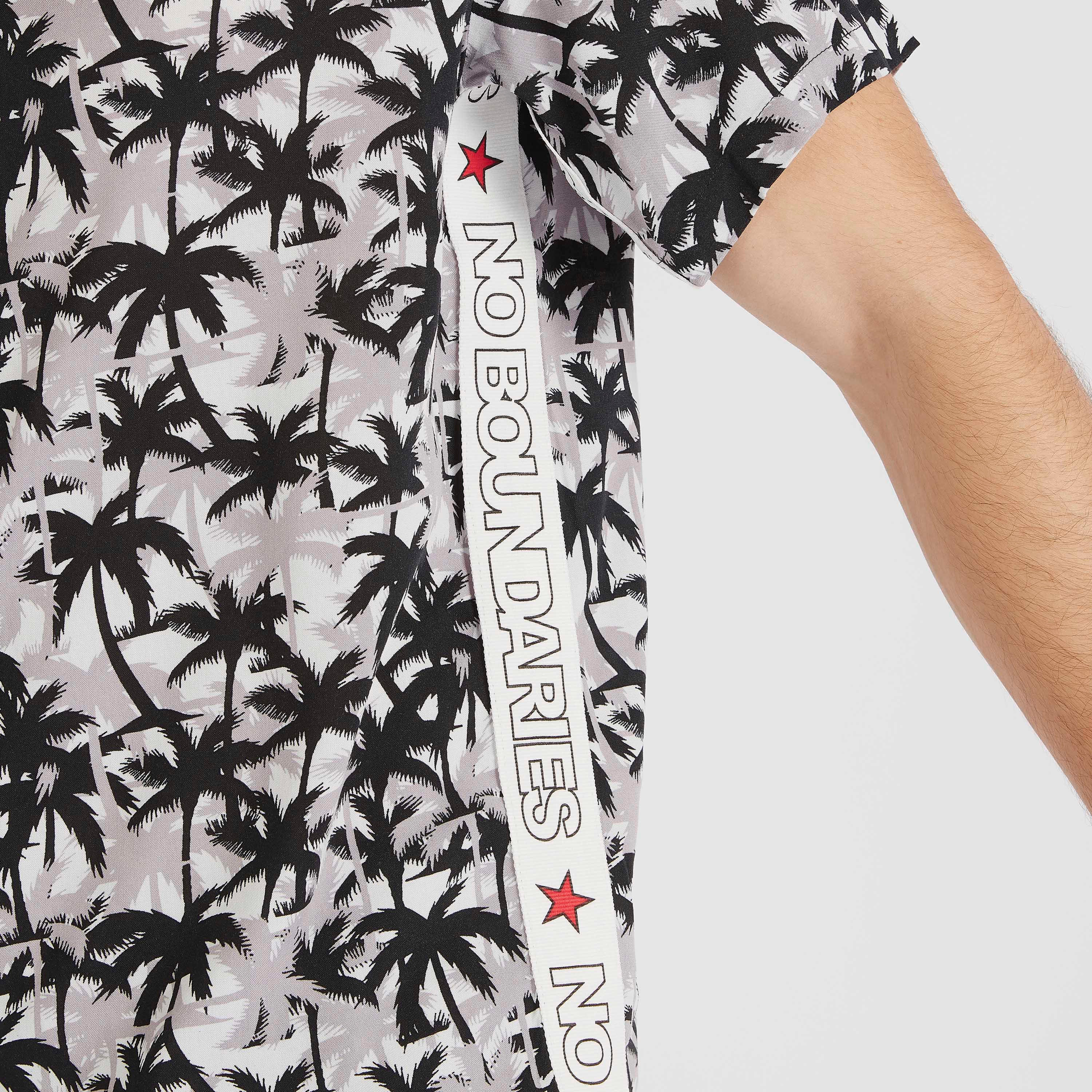 Printed Shirt with Short Sleeves and Button Placket-men-clothing-shirts-image-5