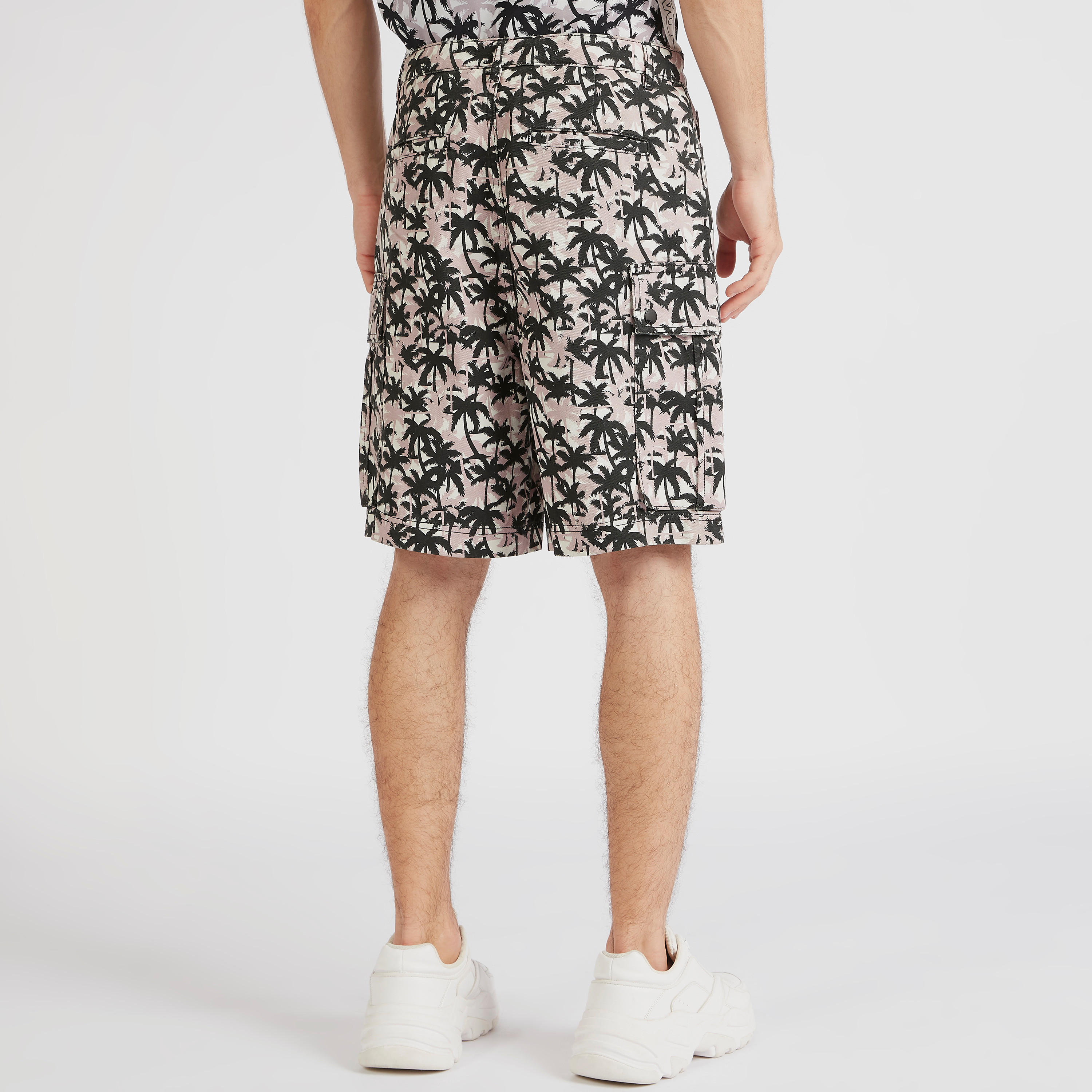 Tropical Print Mid-Rise Shorts with Drawstring Closure-men-clothing-bottoms-shorts-image-4