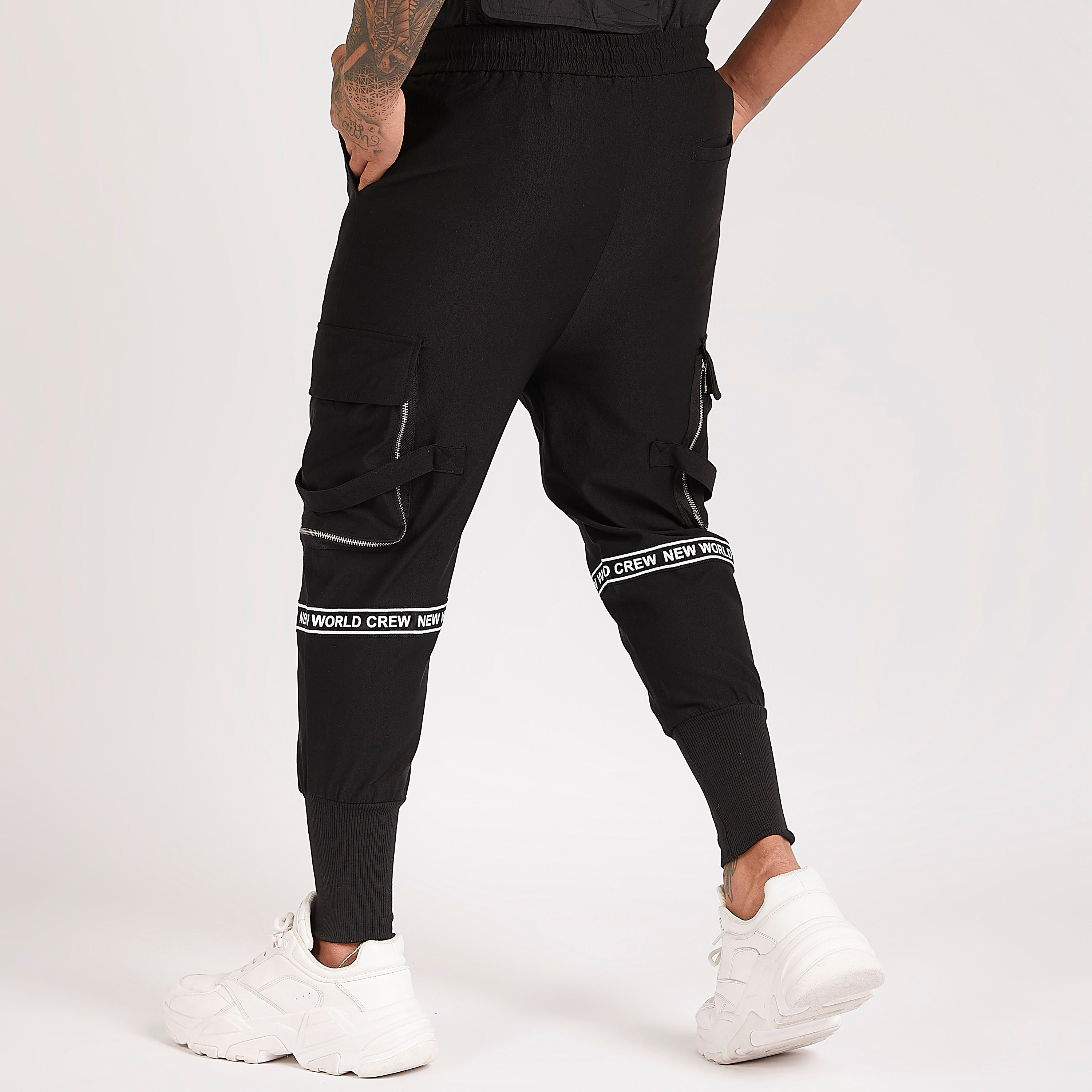 Printed Mid-Rise Slim Fit Joggers with Zipper Detailed Pockets-men-clothing-bottoms-joggers-image-4