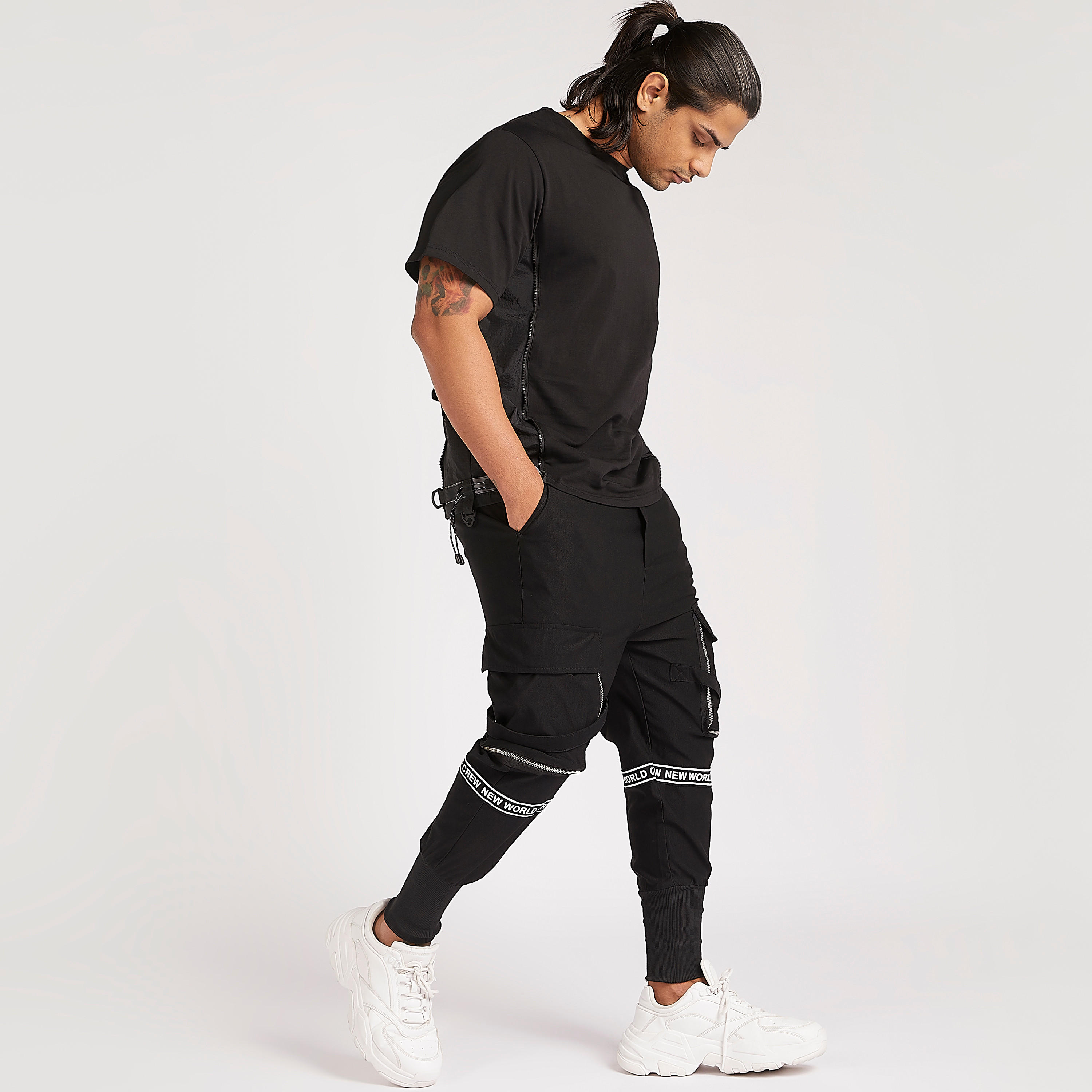 Printed Mid-Rise Slim Fit Joggers with Zipper Detailed Pockets-men-clothing-bottoms-joggers-image-5