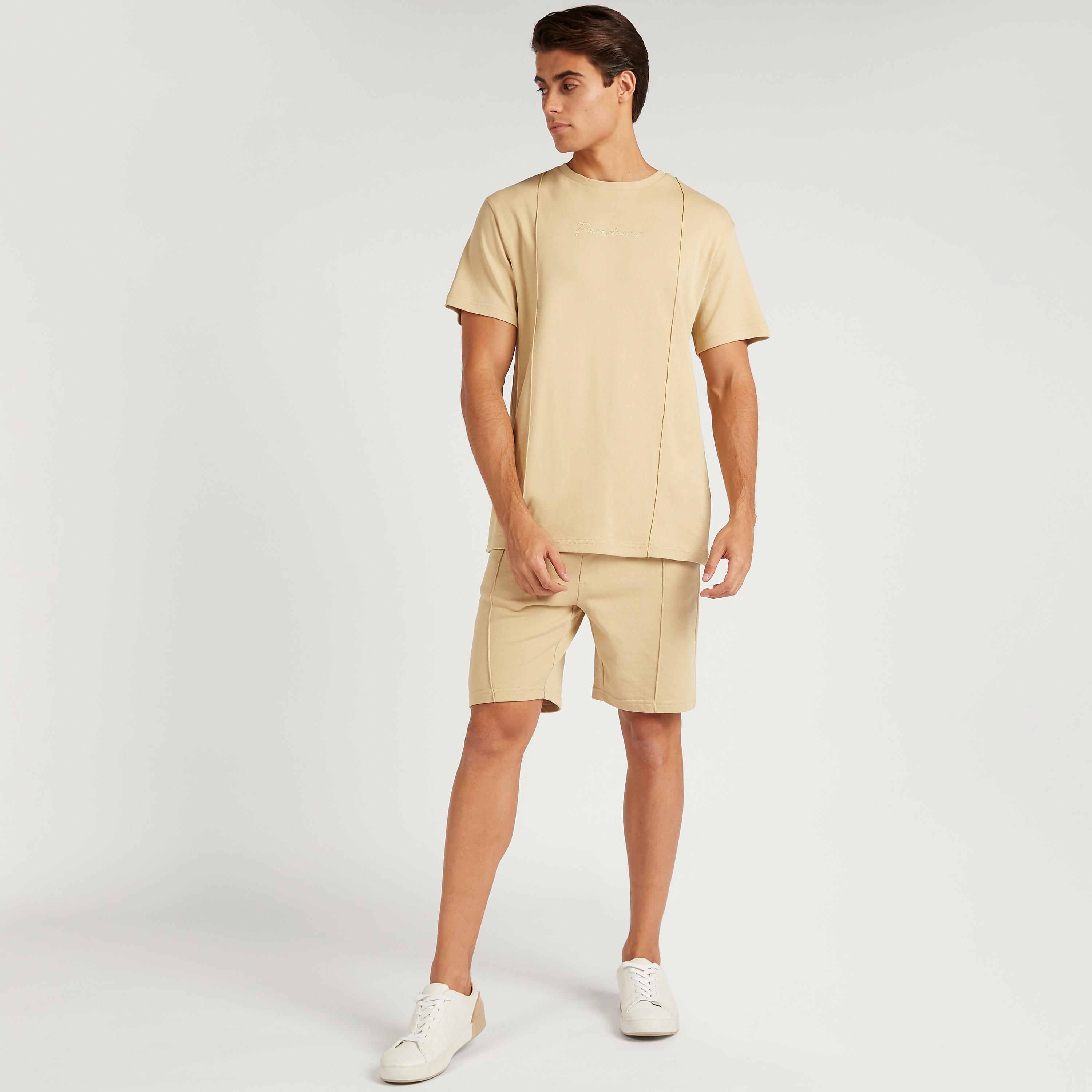 Solid Mid-Rise Shorts with Drawstring Closure-men-clothing-bottoms-shorts-image-2