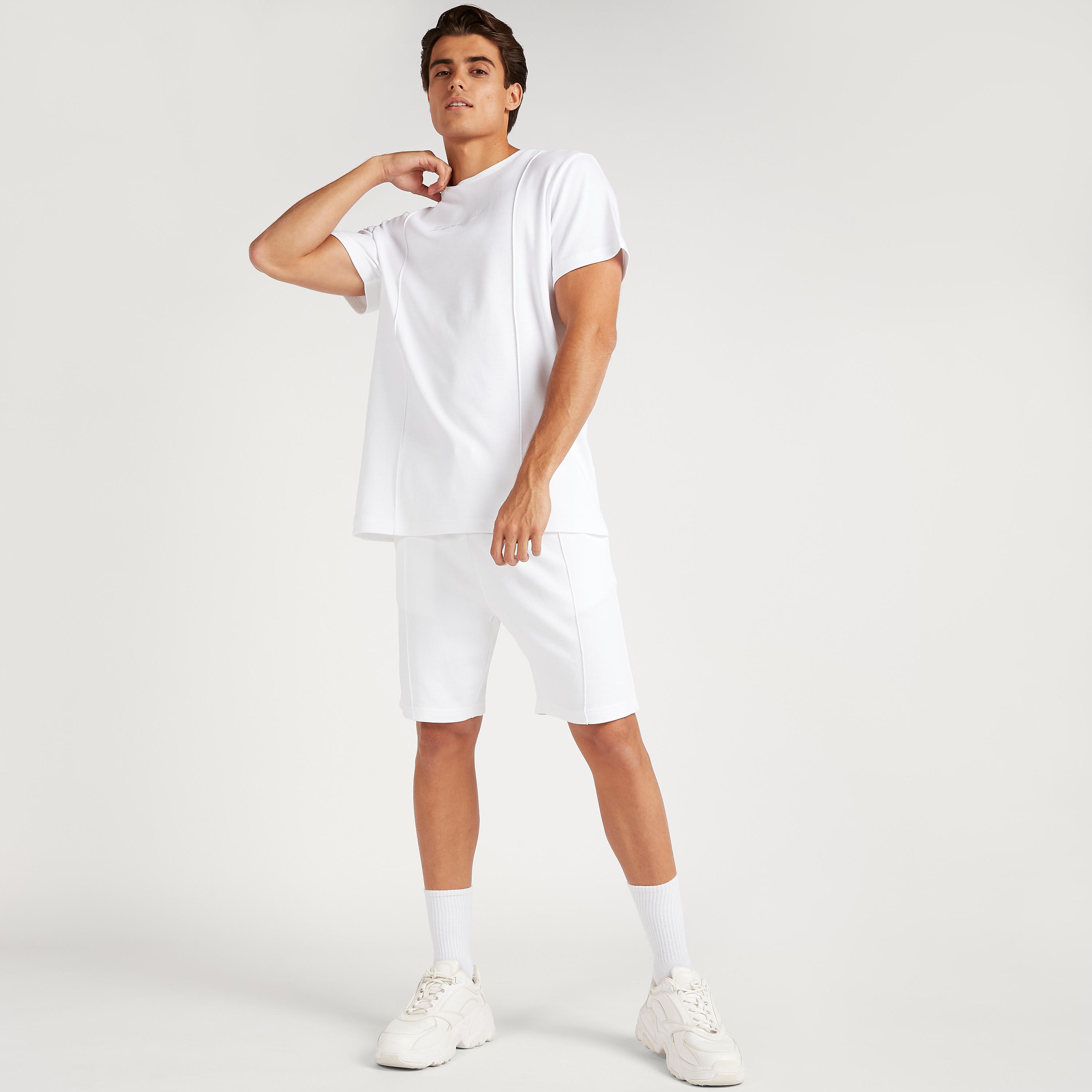 Embroidered Crew Neck T-shirt with Short Sleeves-men-clothing-tshirtsandpolos-tshirts-image-2
