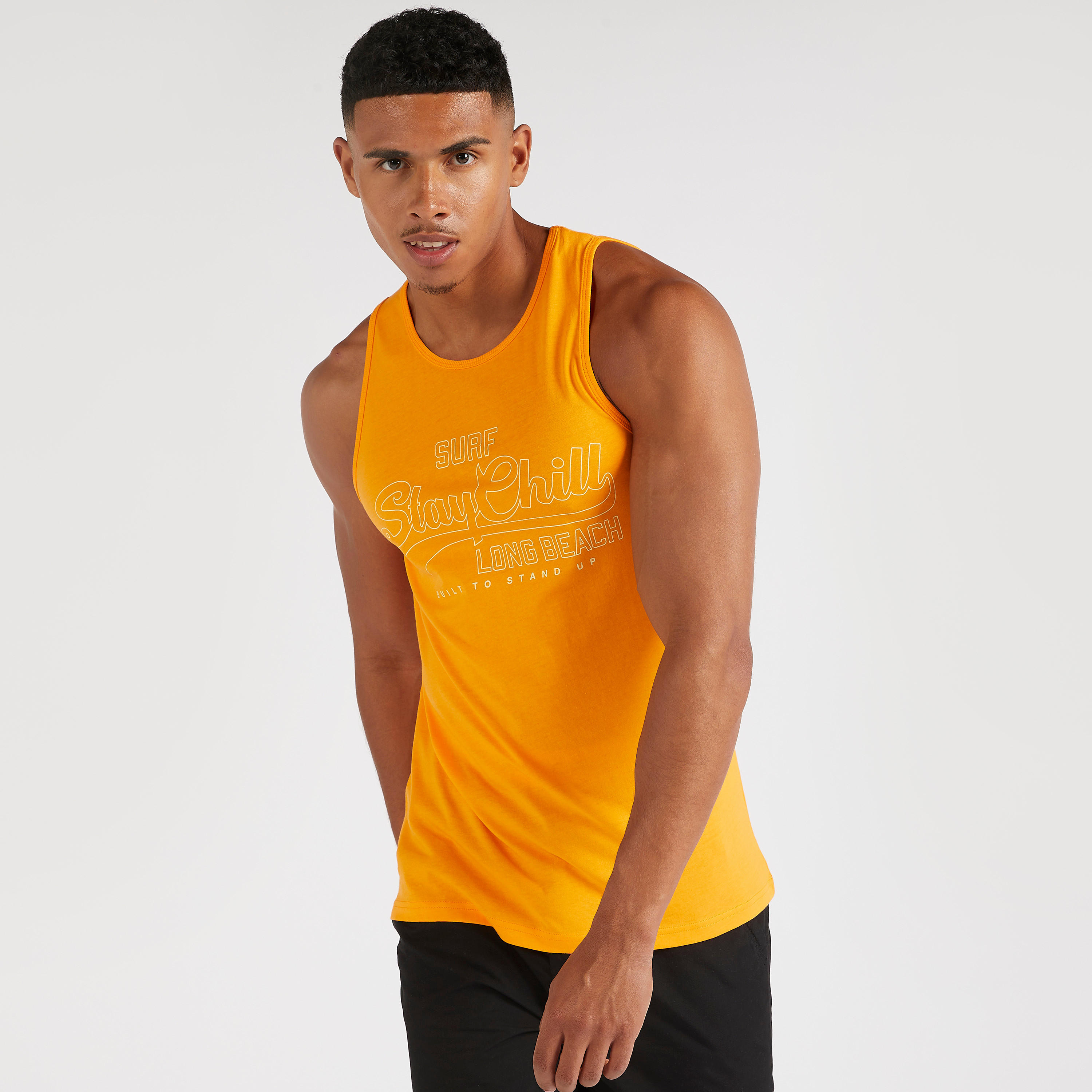 Typographic Print Vest with Round Neck-men-clothing-tshirtsandpolos-vests-image-1
