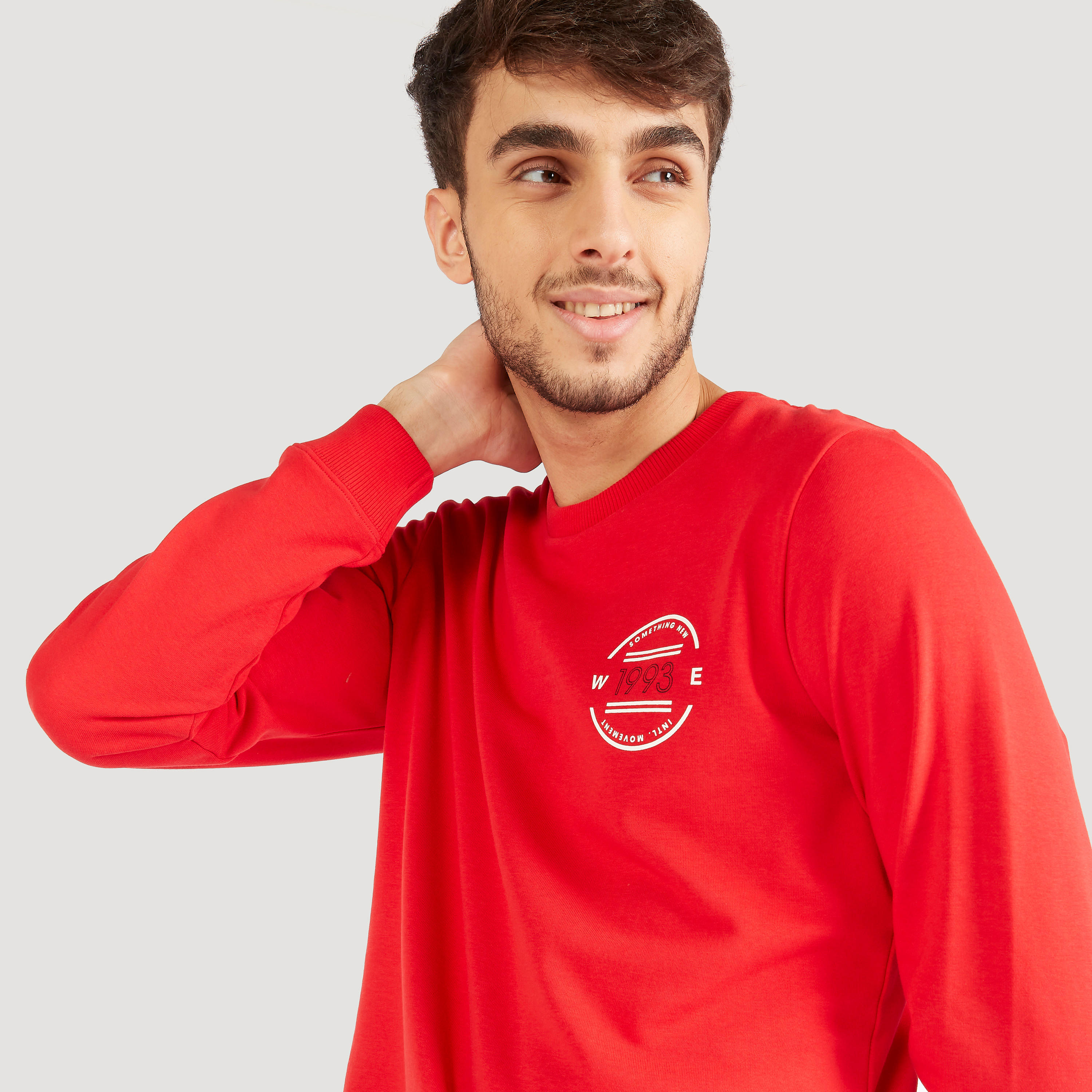 Crew Neck Printed T-shirt with Long Sleeves-men-winterwear-hoodiesandsweatshirts-image-5