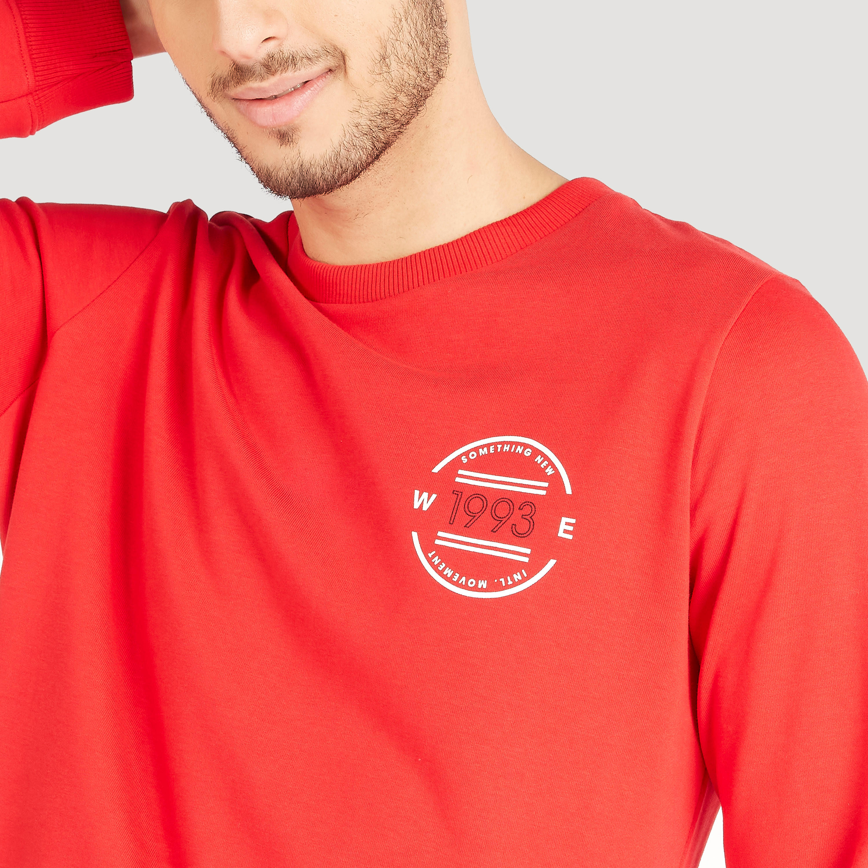 Crew Neck Printed T-shirt with Long Sleeves-men-winterwear-hoodiesandsweatshirts-image-6