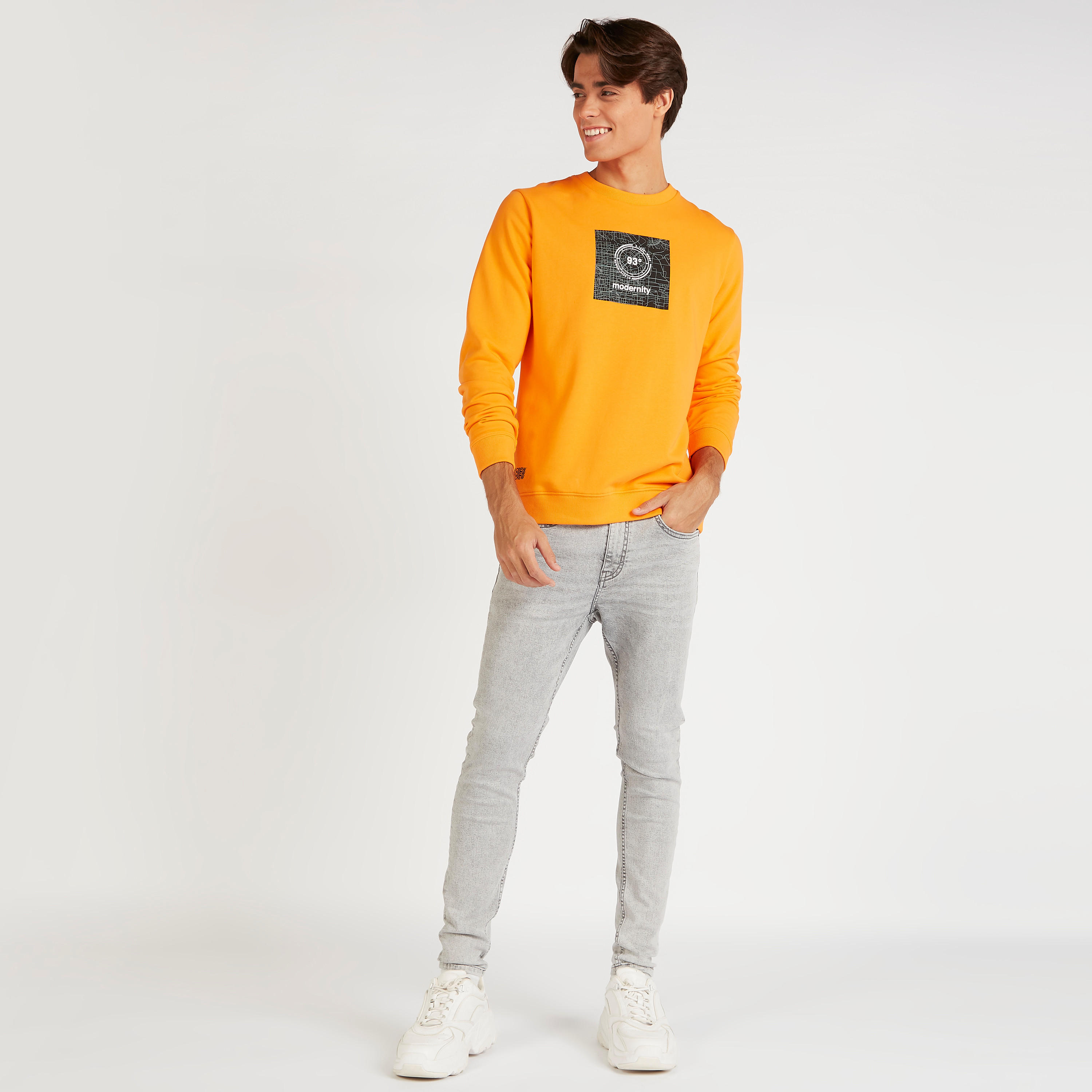 Printed Crew Neck Sweatshirt with Long Sleeves-men-winterwear-hoodiesandsweatshirts-image-2