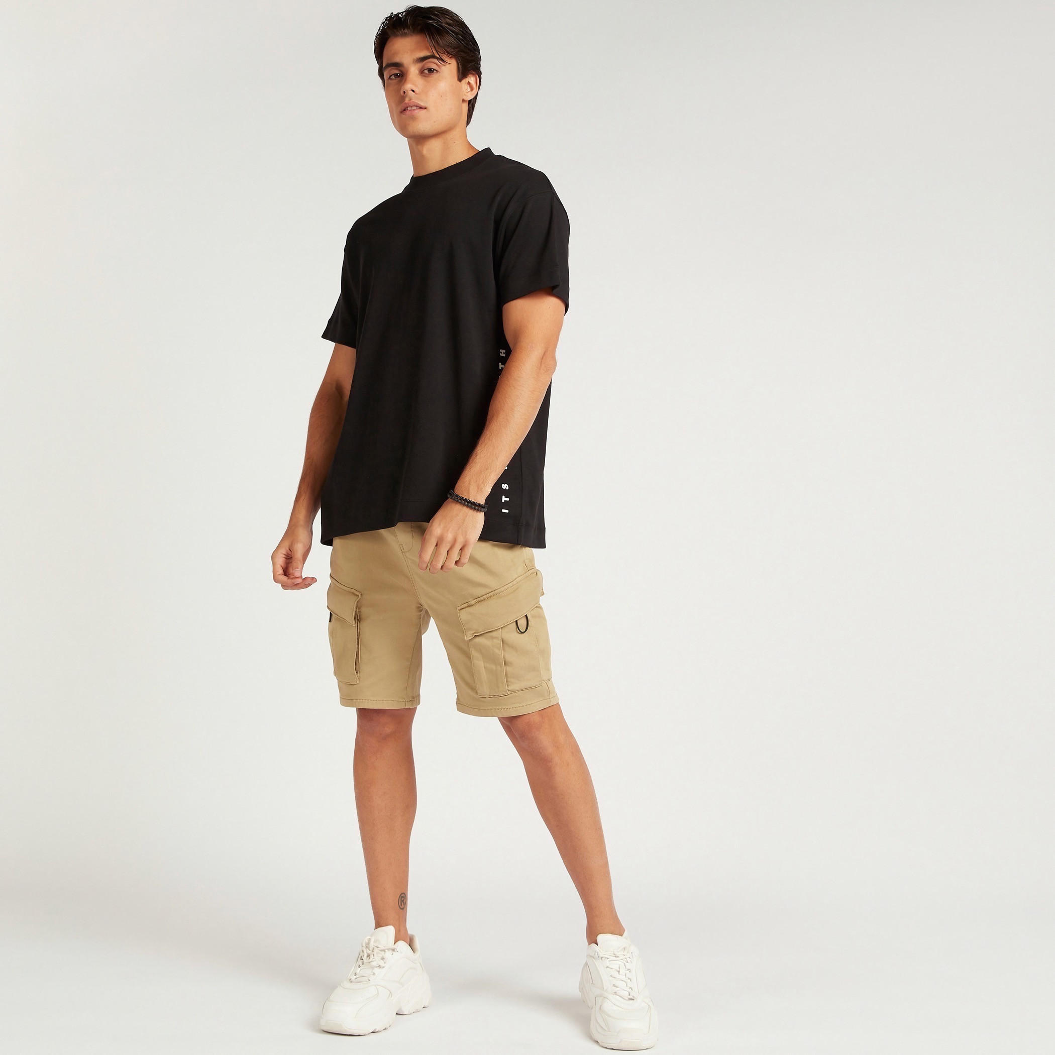Slogan Print Crew Neck T-shirt with Short Sleeves-men-clothing-tshirtsandpolos-tshirts-image-2
