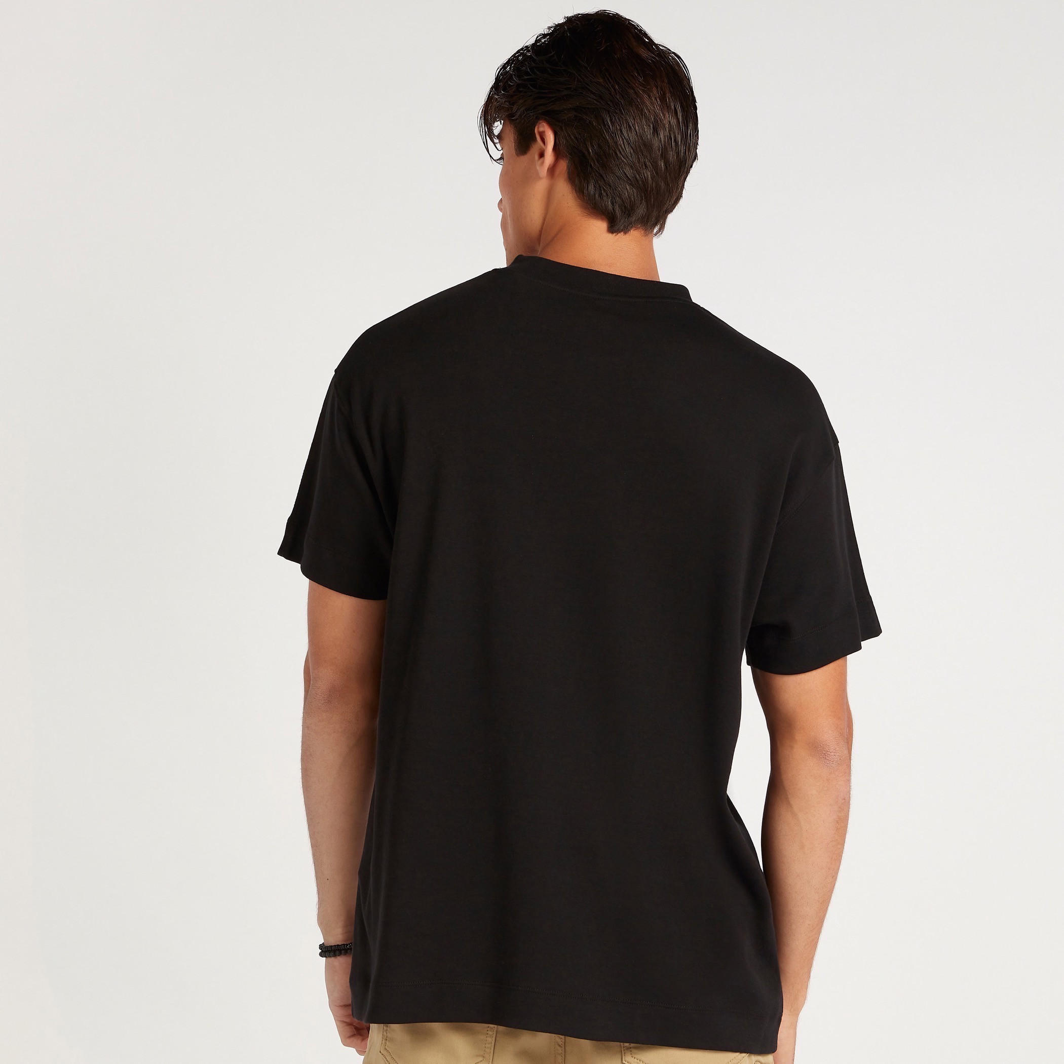 Slogan Print Crew Neck T-shirt with Short Sleeves-men-clothing-tshirtsandpolos-tshirts-image-4
