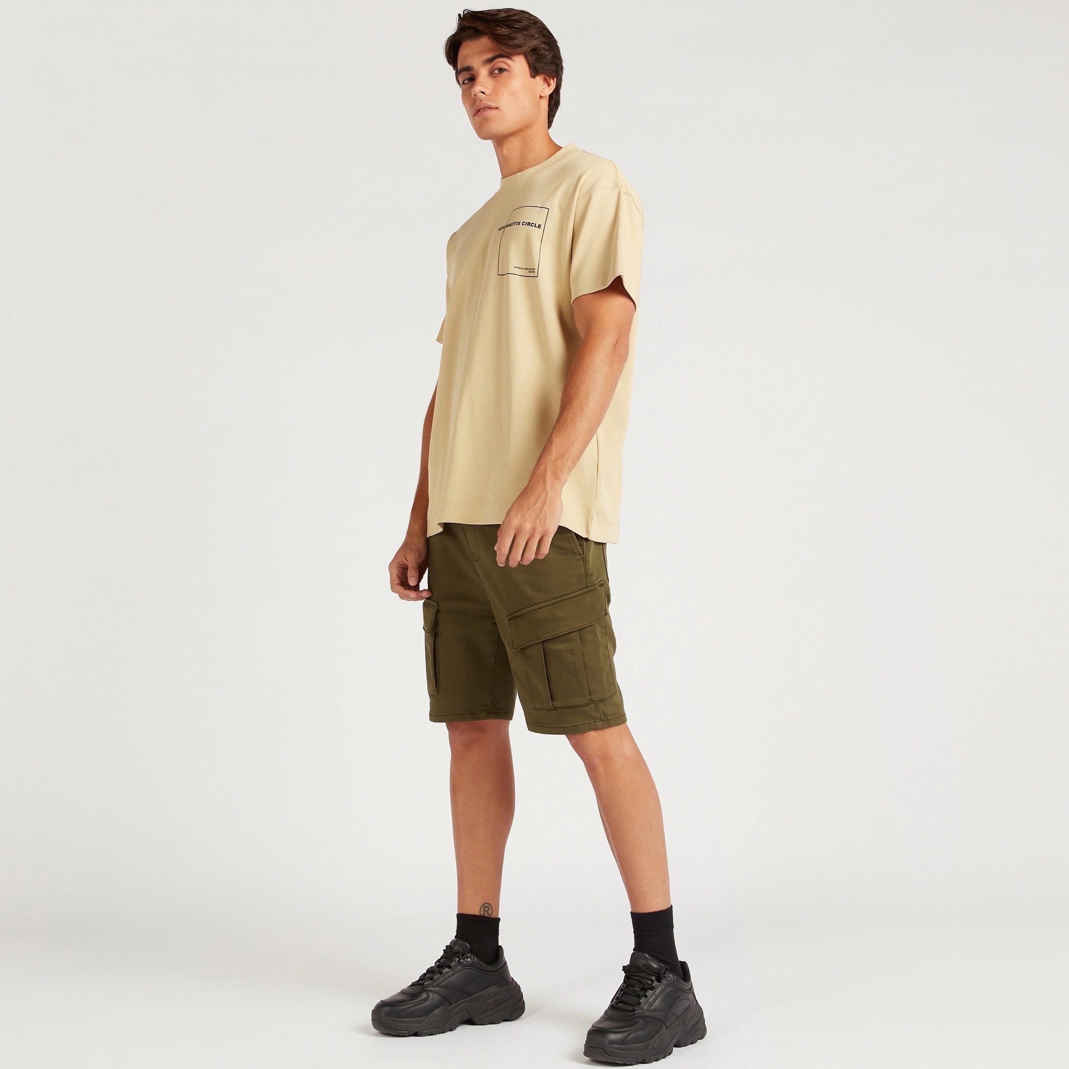 Printed Crew Neck T-shirt with Short Sleeves-men-clothing-tshirtsandpolos-tshirts-image-2